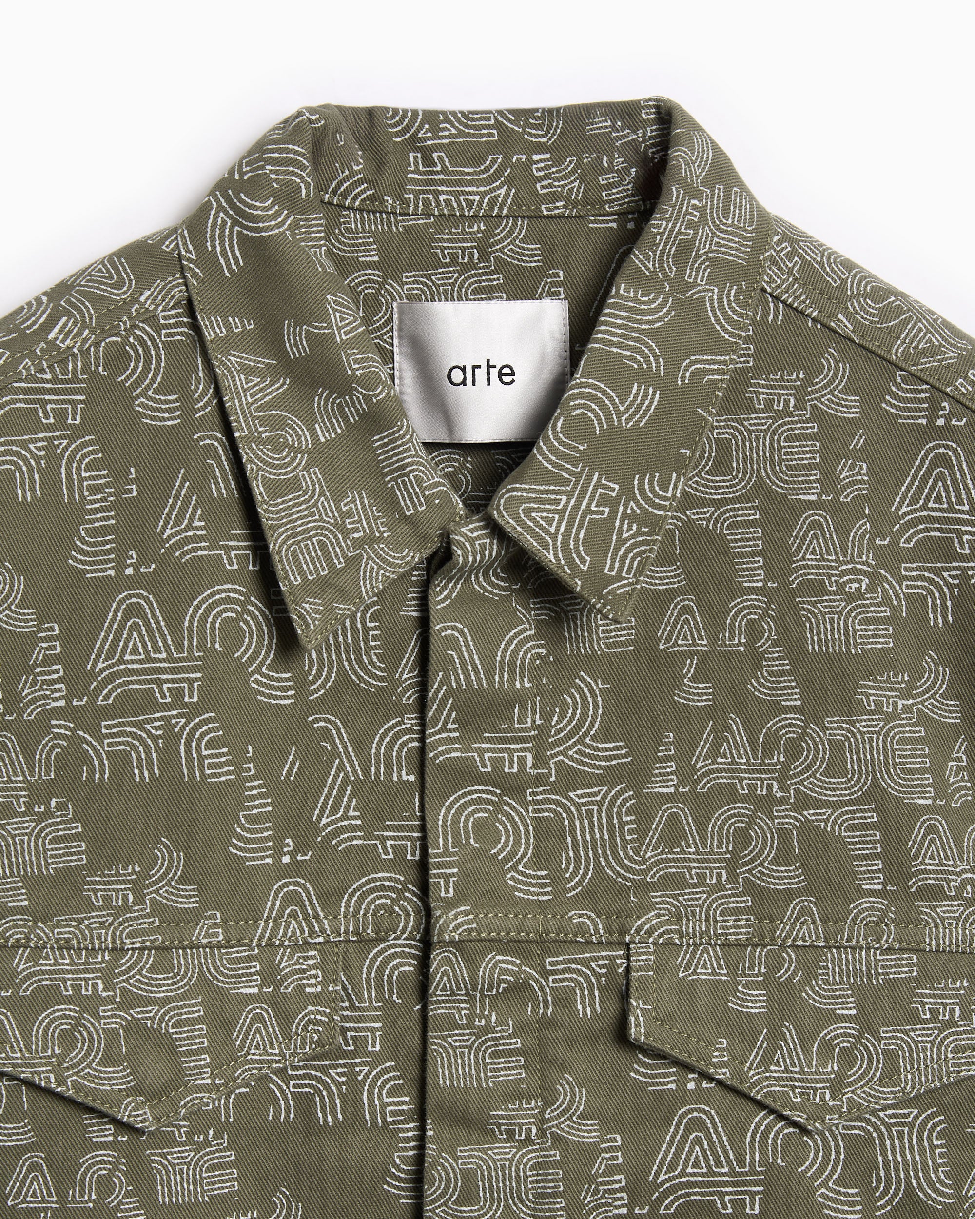 Jackets Coats Arte Antwerp Allover Graphic Men's Denim Jacket - AW25-189J-Green