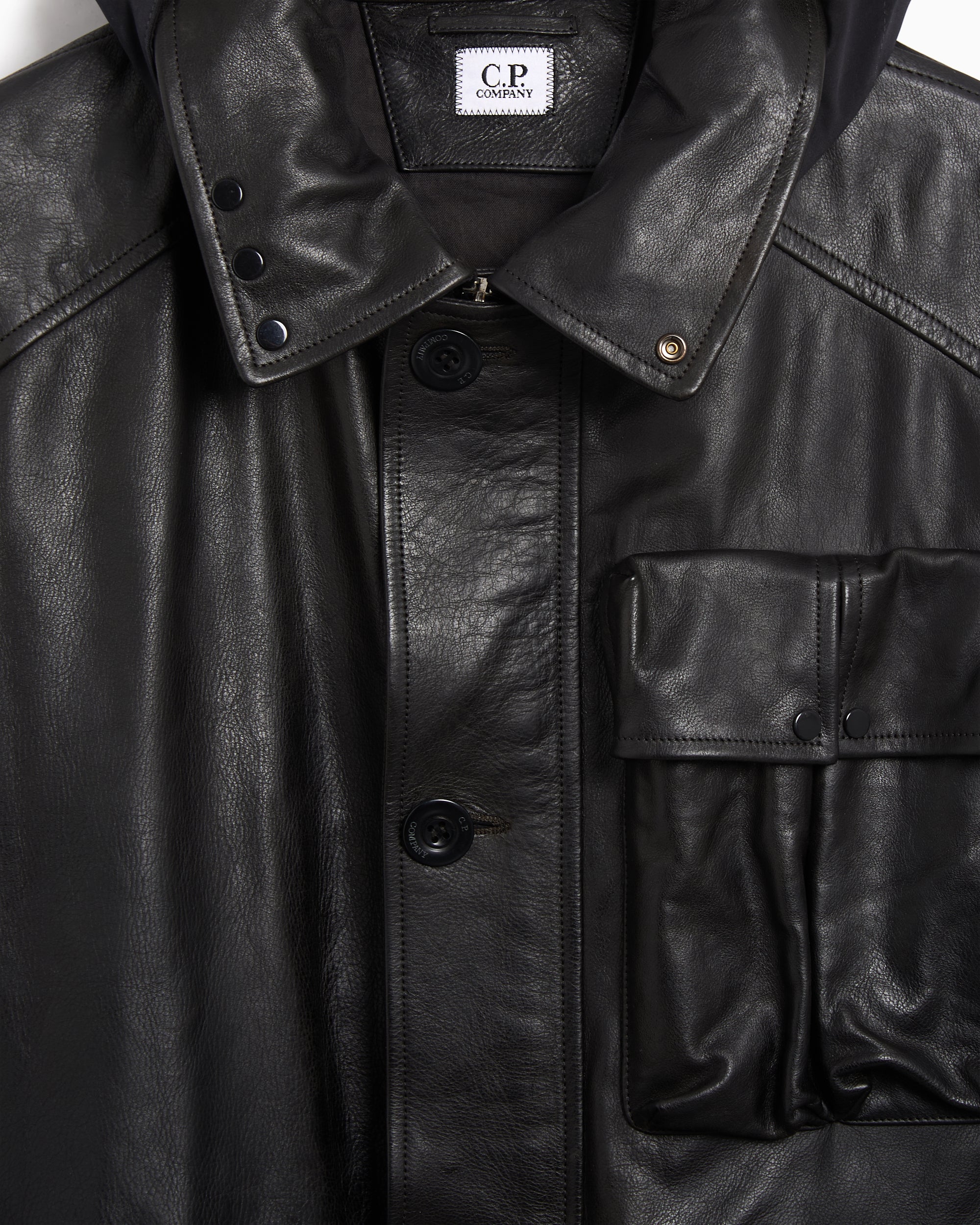 Jackets Coats CP Company Mille Men's Leather Jacket - 19CMOW296A110457L-999
