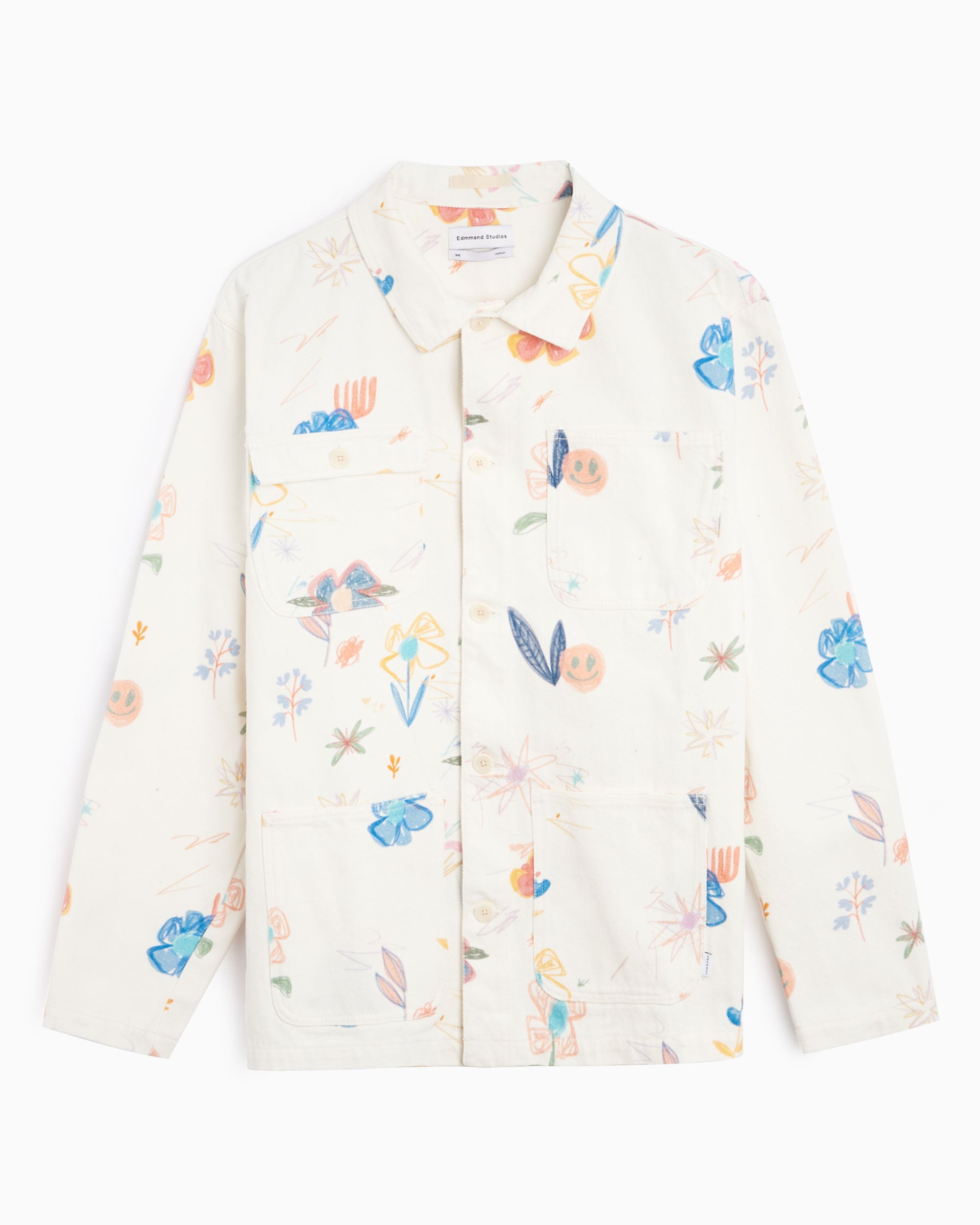 Jackets Coats Edmmond Studios Allover Printed Men's Worker Jacket Men's Overshirt - 123-80-03050