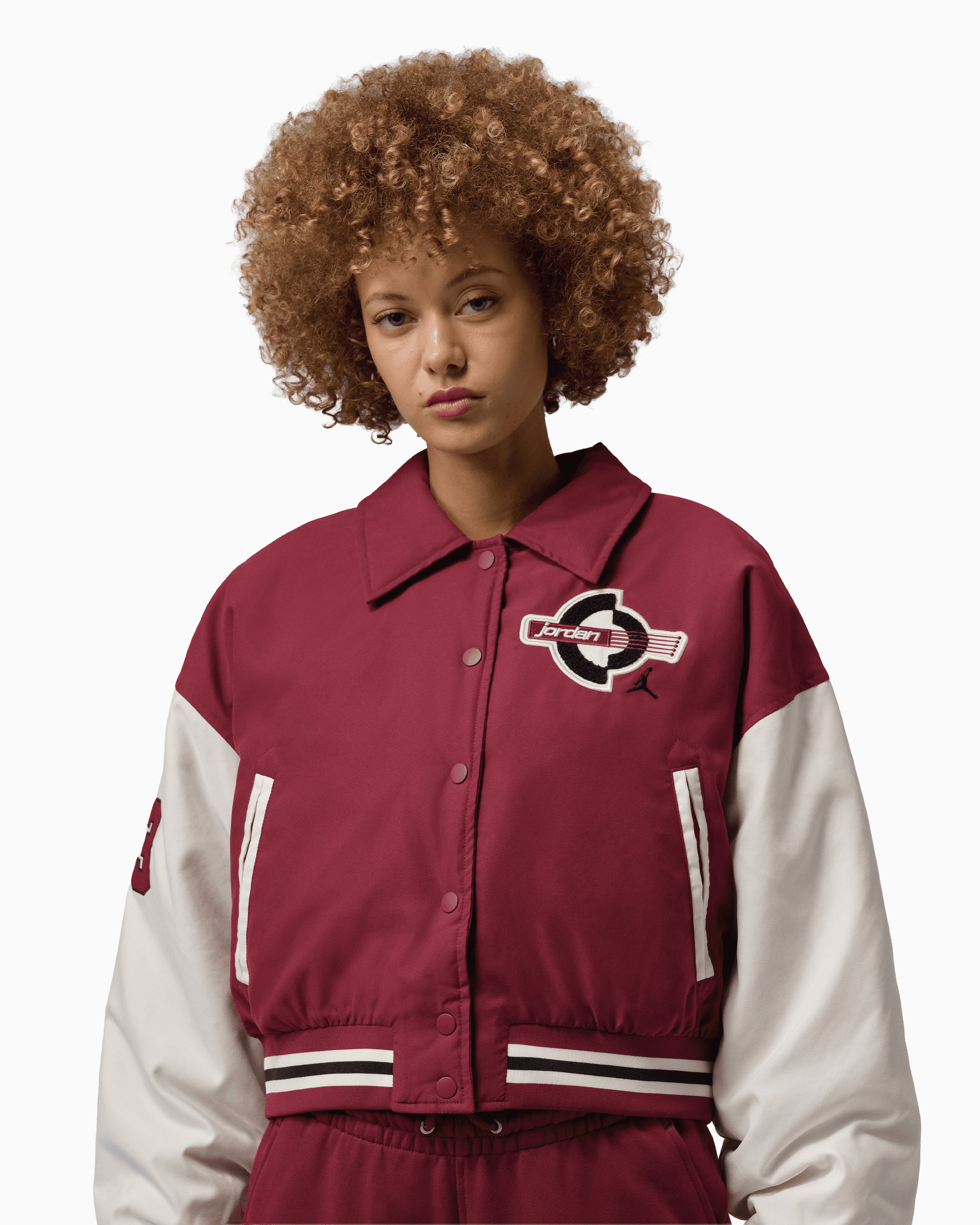 Jackets Coats Jordan Brooklyn Therma-FIT Logo Boxy Women's Varsity Jacket - HV0403-677