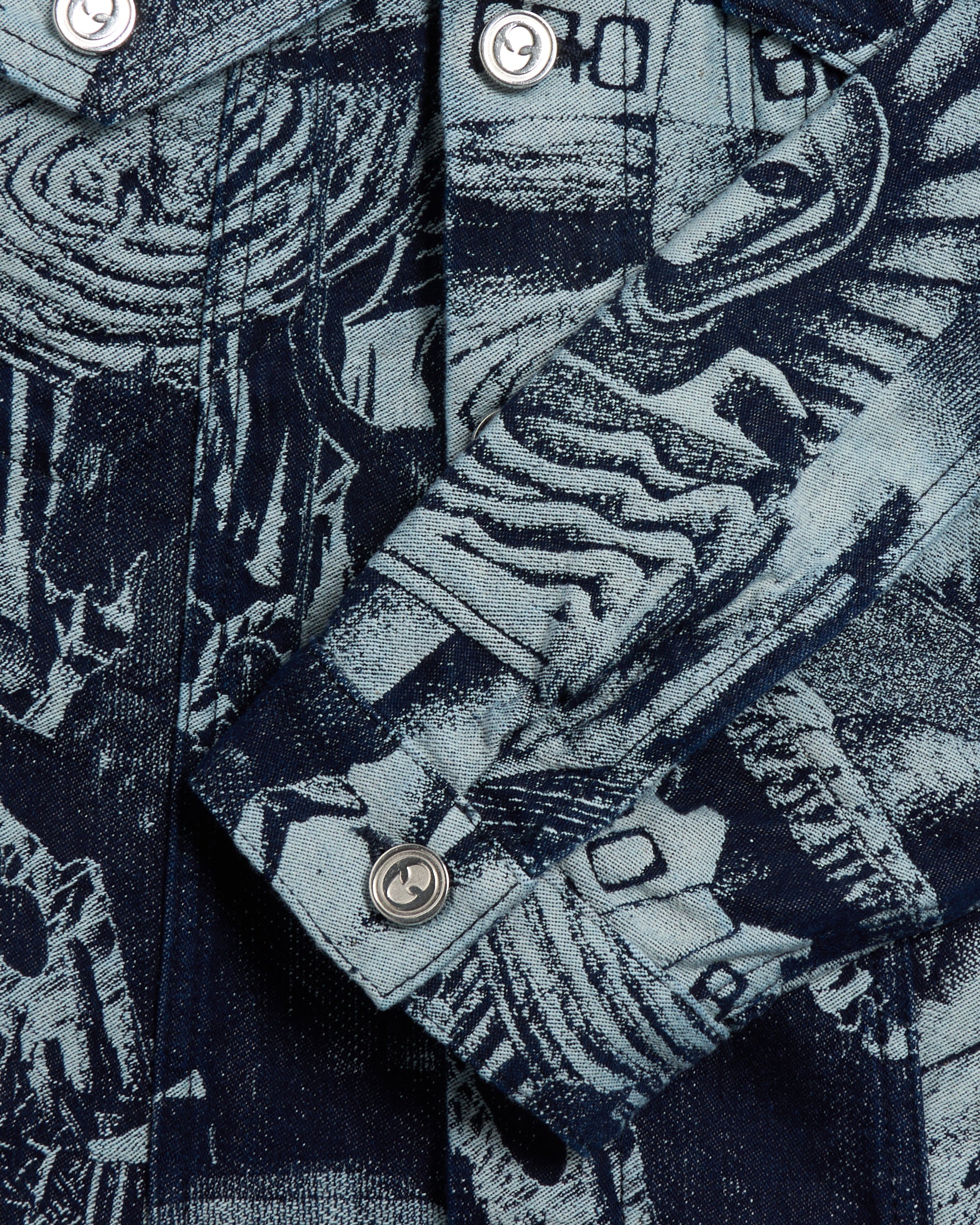 Jackets Coats No Problemo Apocalypse Jacquard Men's Trucker Jacket Men's Denim Jacket - NP7000003-BLU
