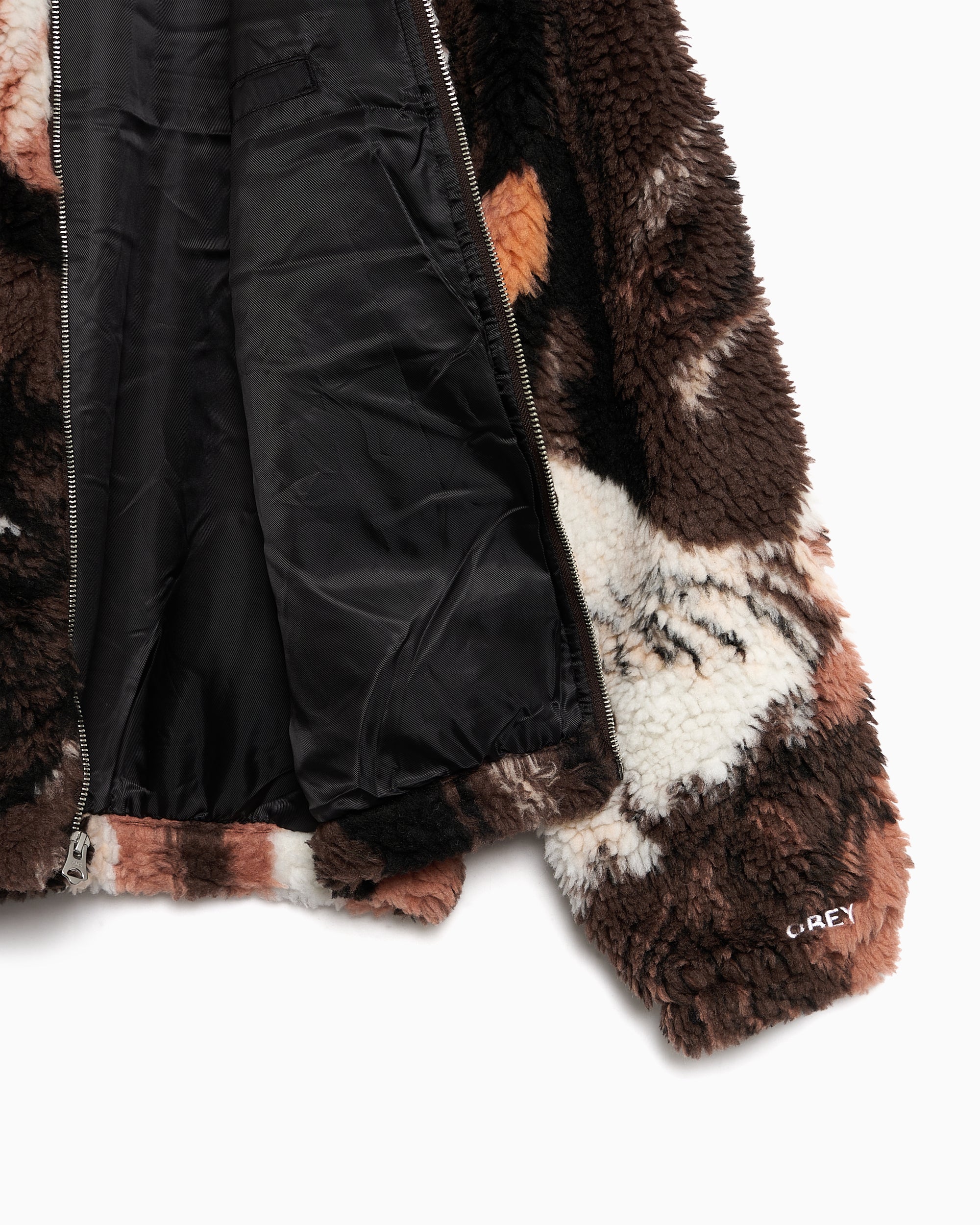 Jackets Coats OBEY Clothing Horses Graphic Relaxed Men's Fleece Jacket - 121800610-BWM