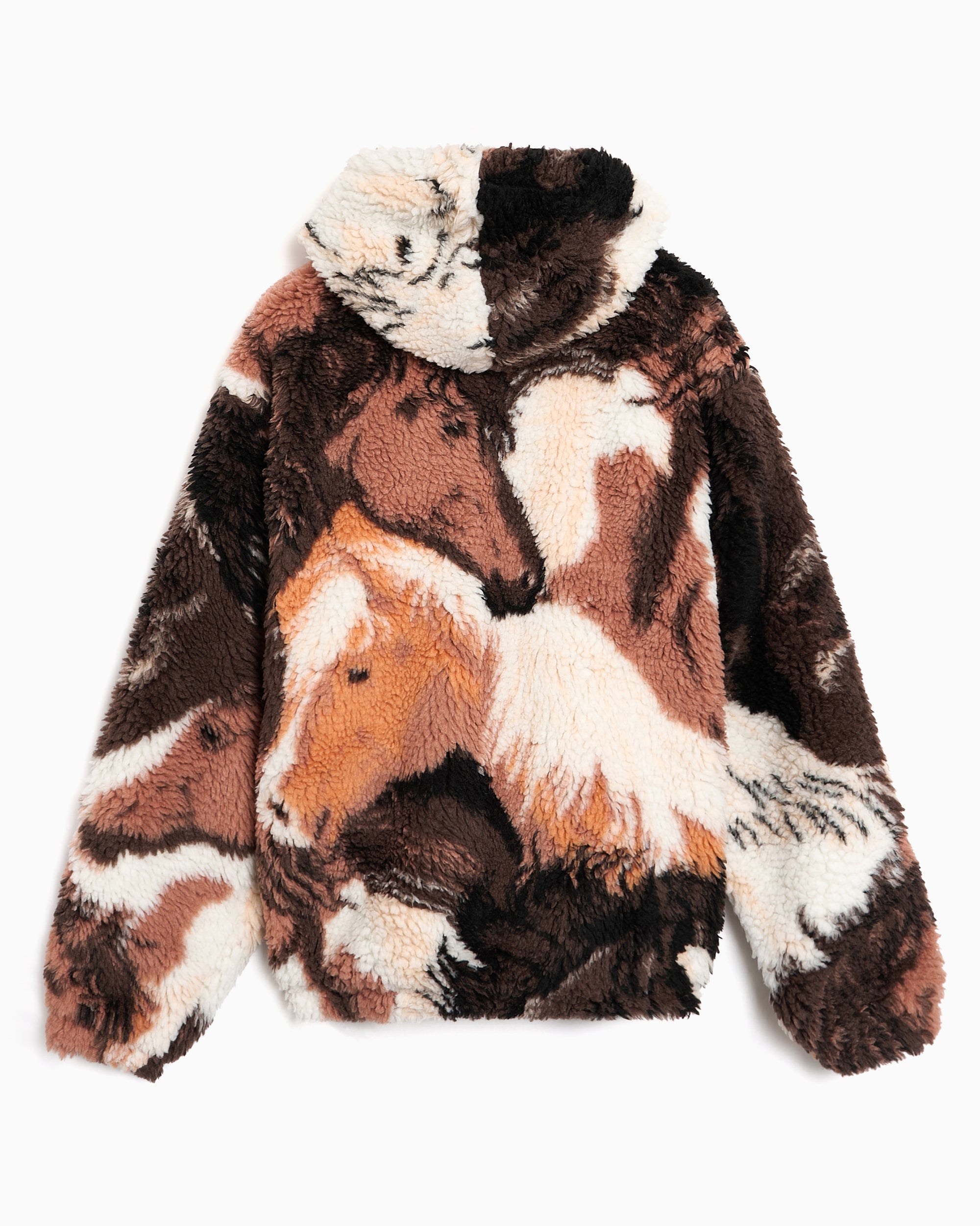 Jackets Coats OBEY Clothing Horses Graphic Relaxed Men's Fleece Jacket - 121800610-BWM