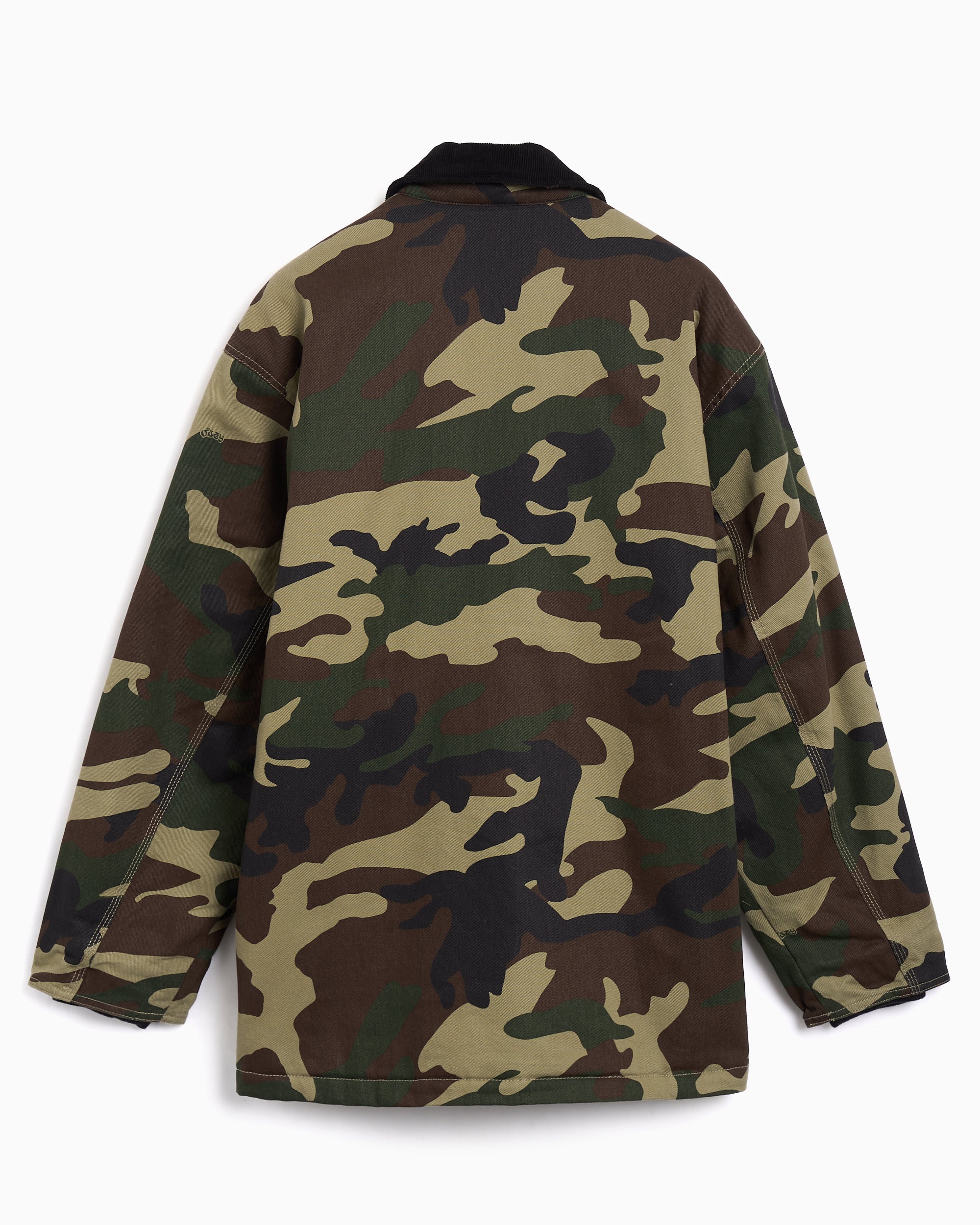 Jackets Coats OBEY Clothing Norton Barn Camo Print Men's Work Jacket - 121800606-WCM