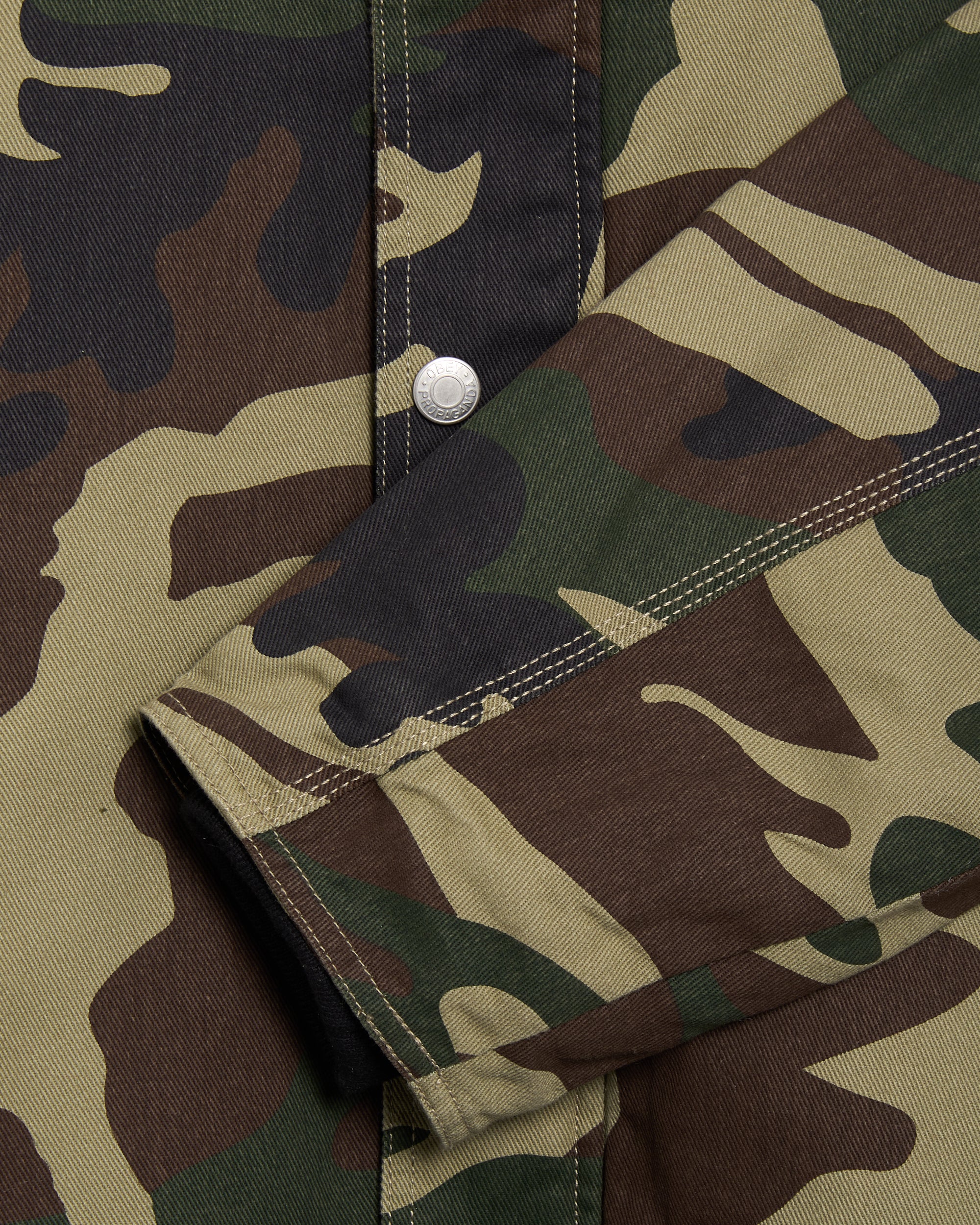 Jackets Coats OBEY Clothing Norton Barn Camo Print Men's Work Jacket - 121800606-WCM