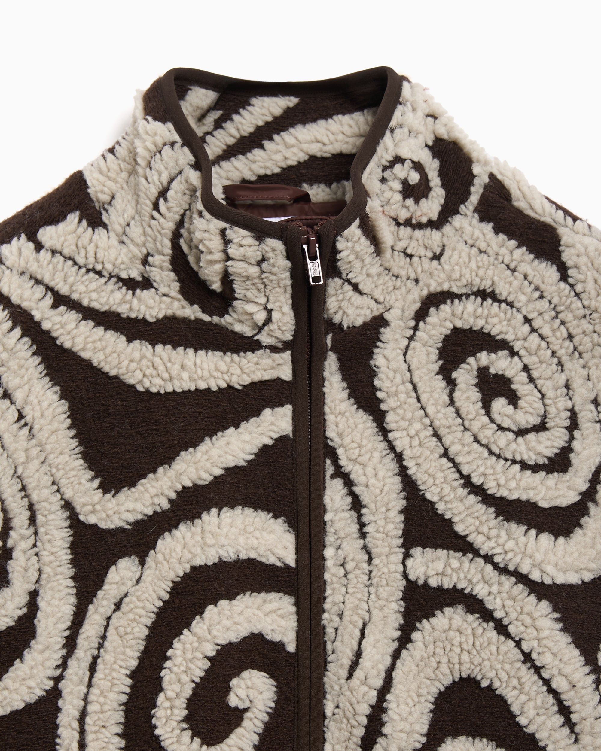 Jackets Coats OBEY Clothing Swirls Jacquard Relaxed Women's Fleece Jacket - 221800445-BWM