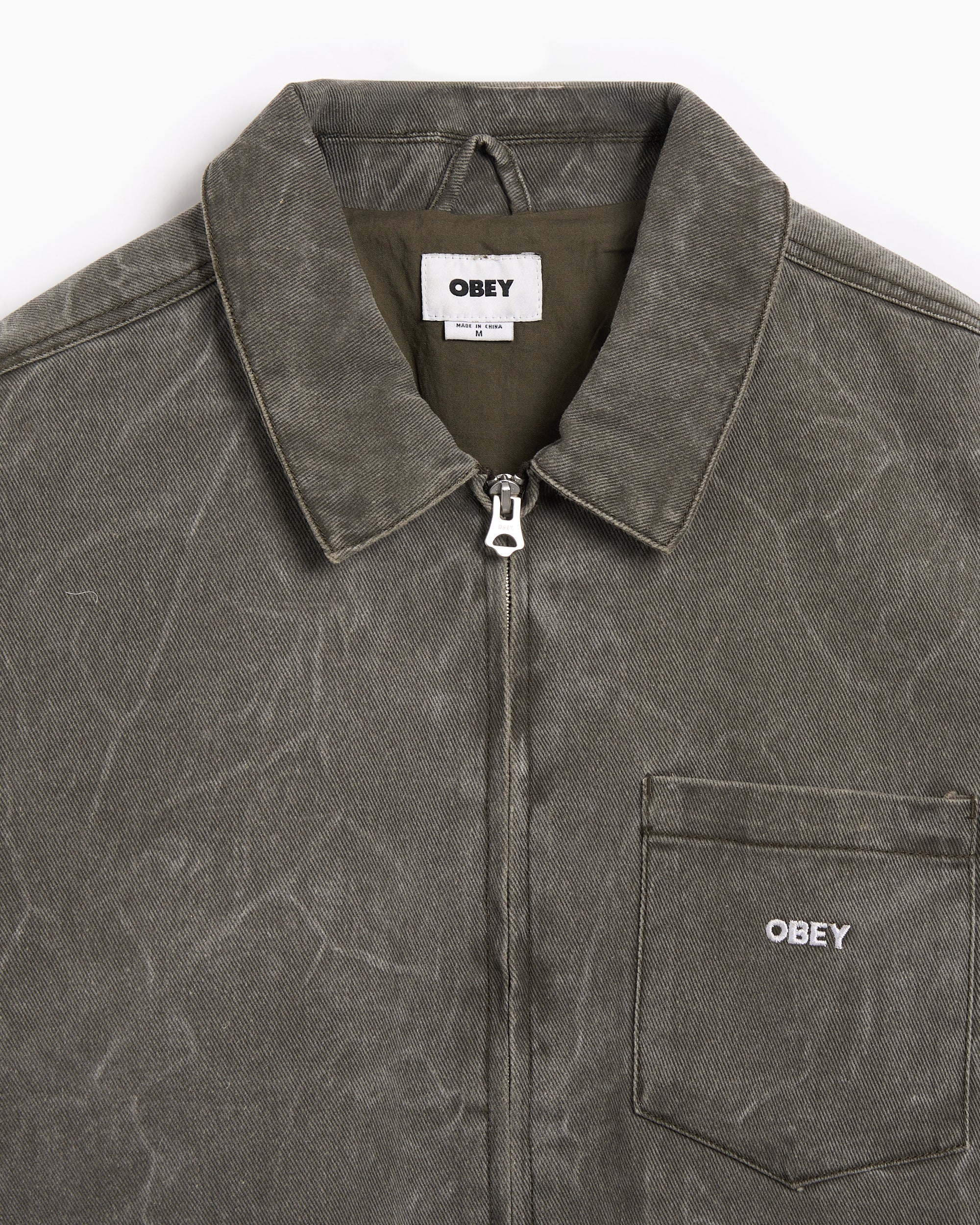 Jackets Coats OBEY Clothing Workman Men's Denim Jacket - 121800599-BOW