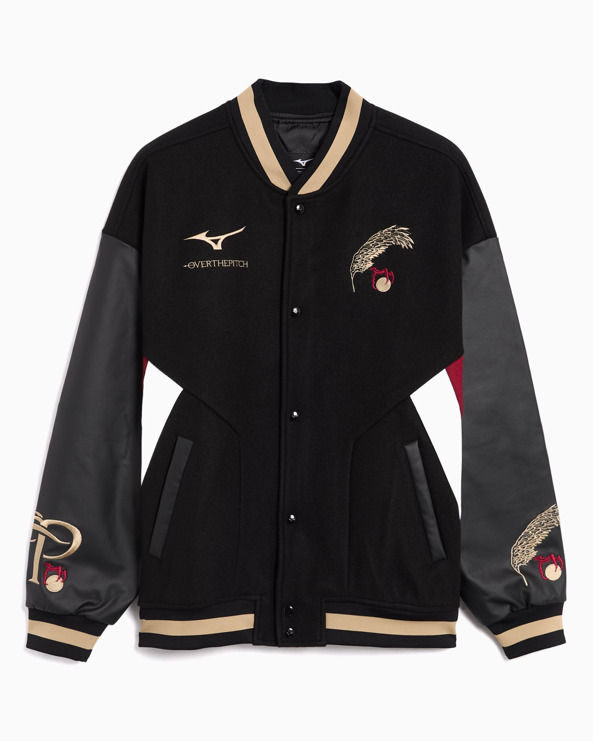 Jackets Coats OVER THE PITCH x Mizuno Varsity Logo Men's Varsity Jacket - 32TPAJ0209