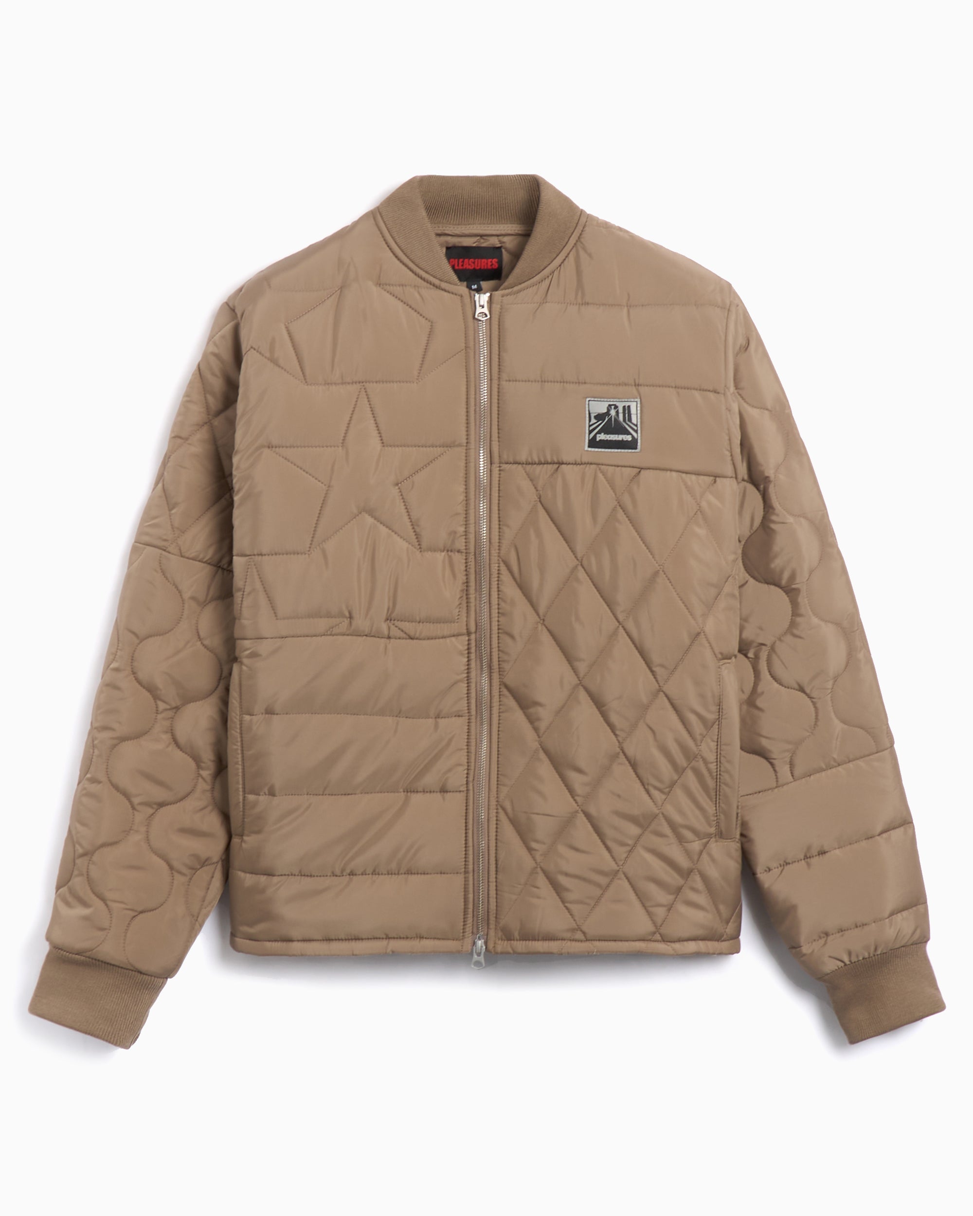 Jackets Coats Pleasures Stonehenge Quilted Men's Jacket Men's Quilted Jacket - P24W016-BROWN