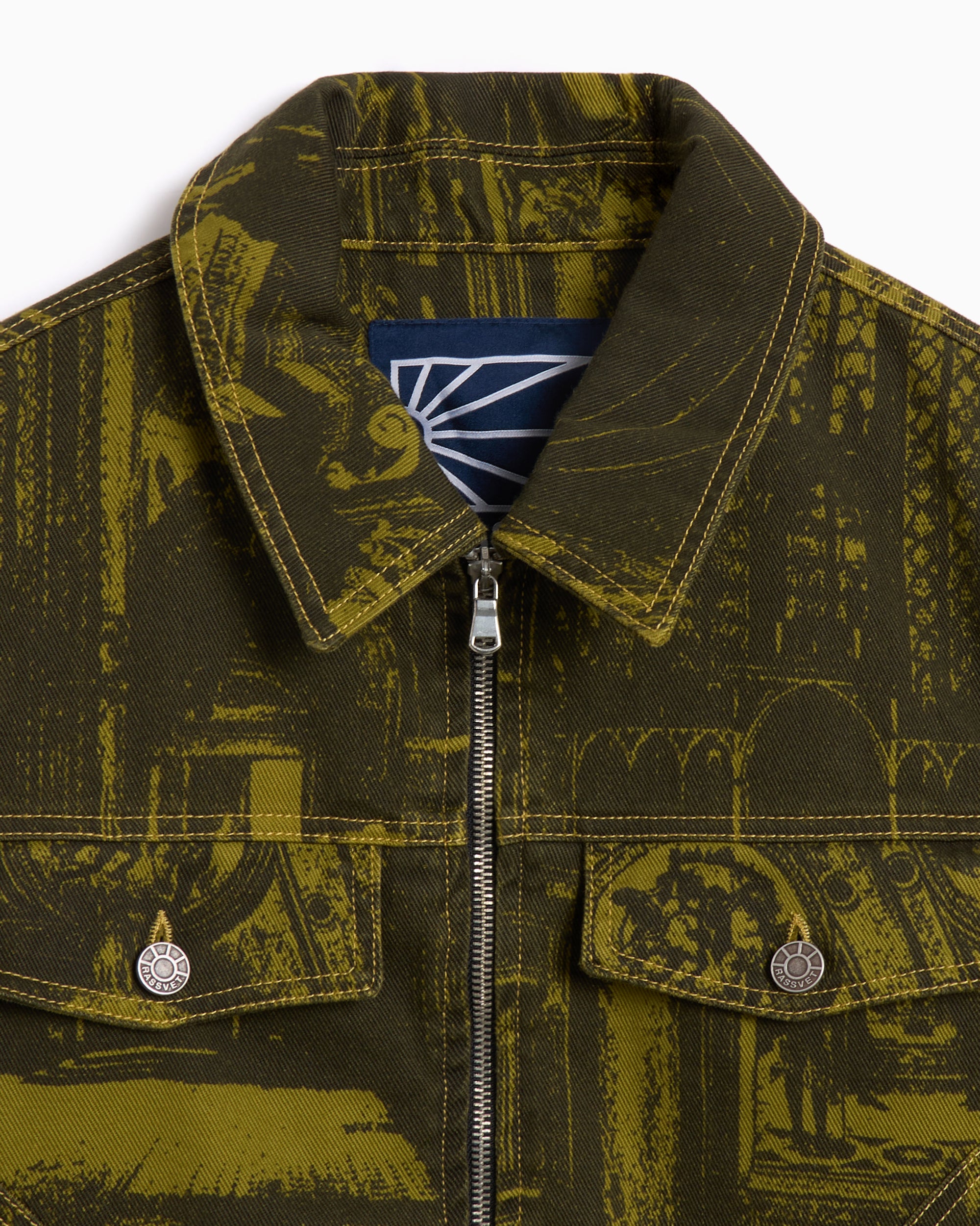 Jackets Coats Rassvet Printed Castle Men's Denim Jacket​ Men's Denim Jacket - PACC16J011-1