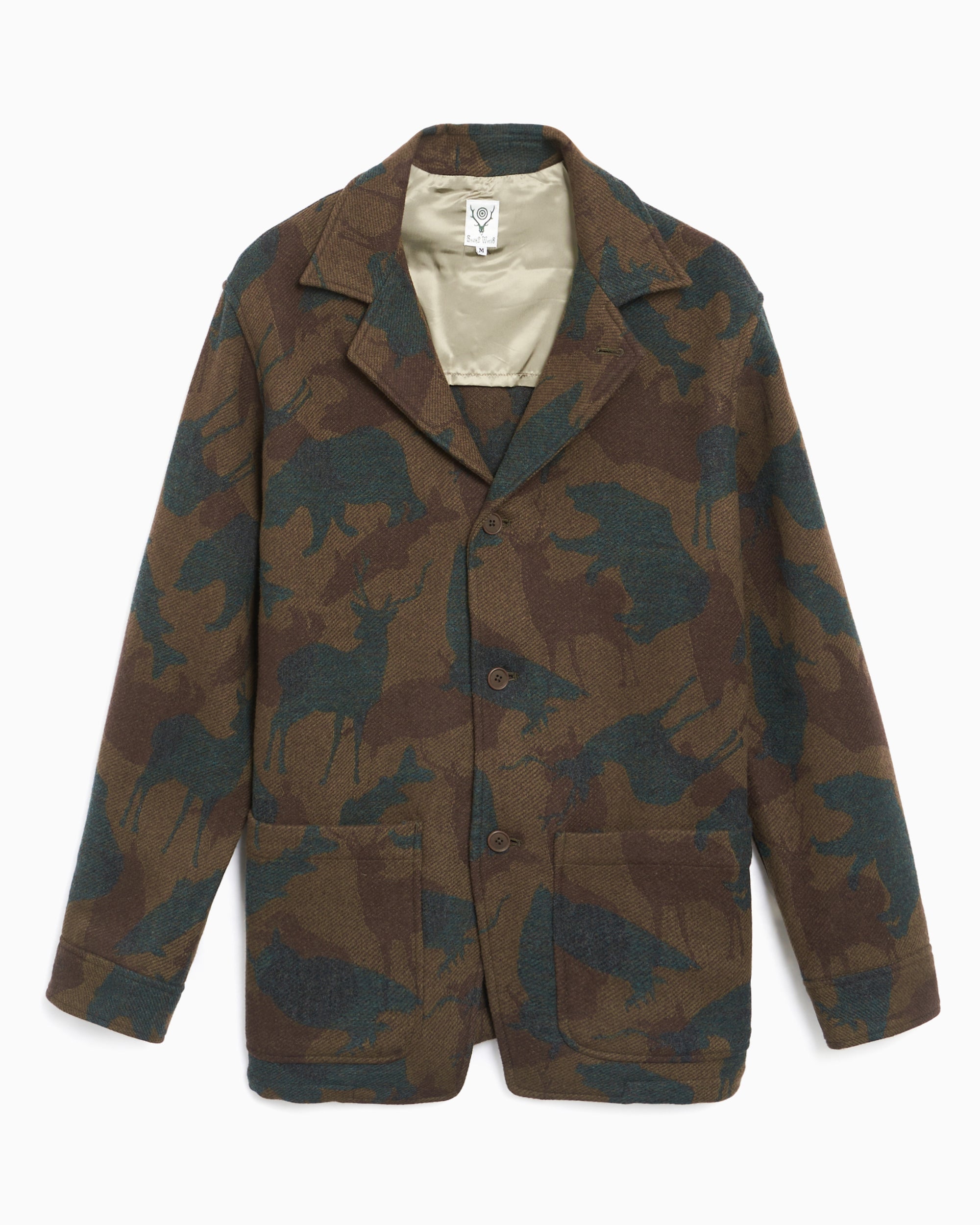 Jackets Coats South2 West8 Pen Men's Jacket Men's Blazer - PU464-Olive-Brown