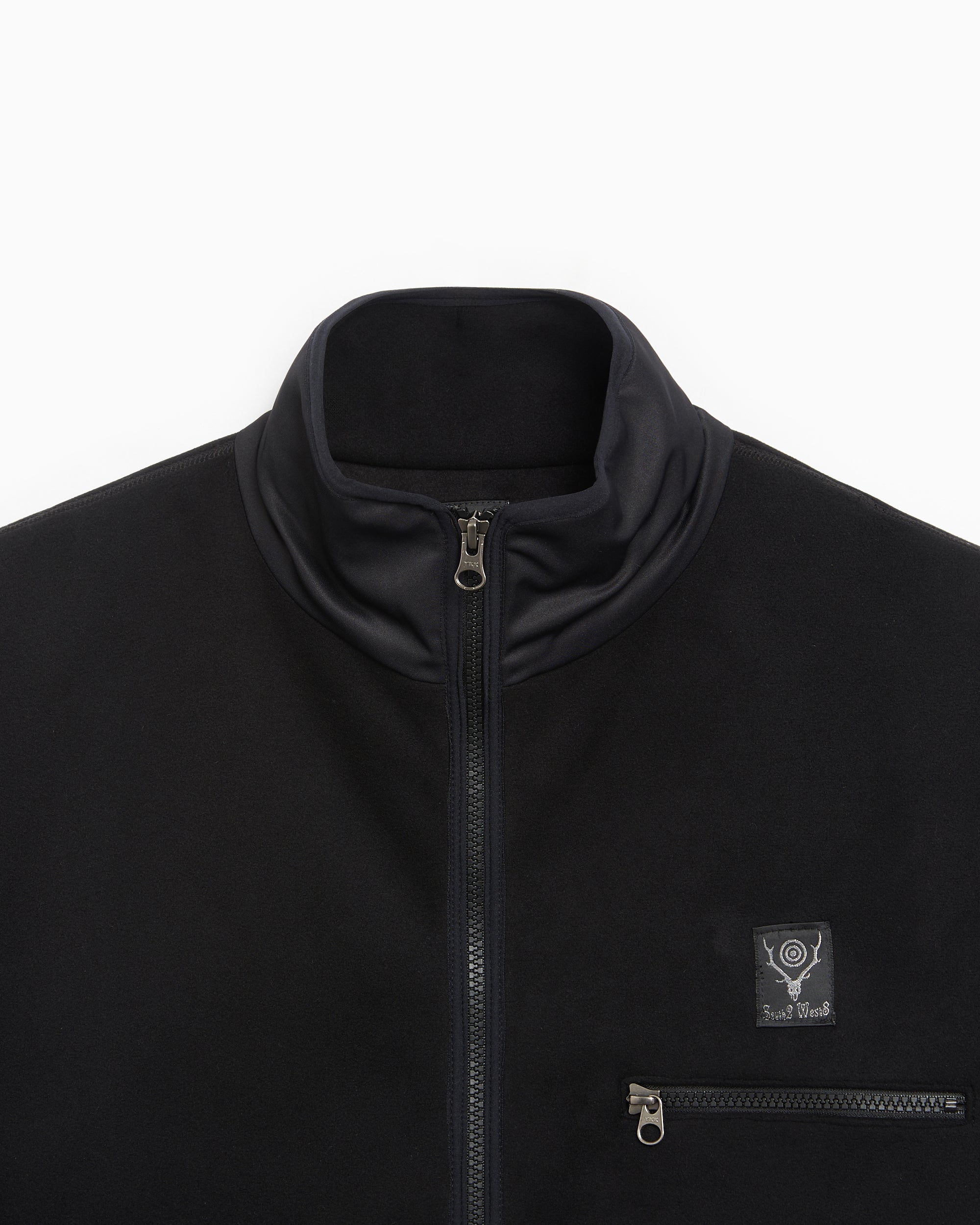 Jackets Coats South2 West8 Piping Men's Jacket Men's Fleece Jacket - PU489-B-Black