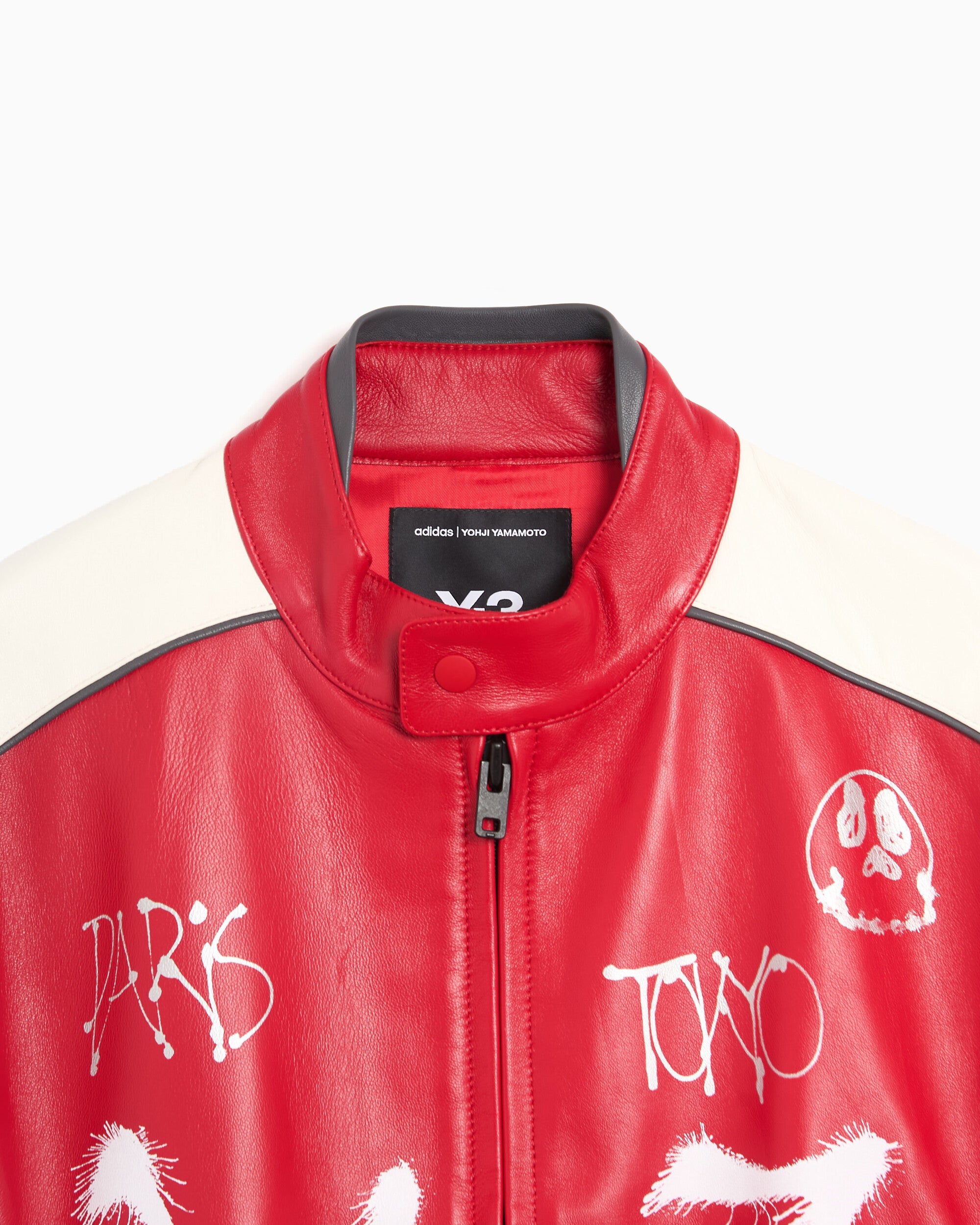 Jackets Coats Y-3 Chito Graphic Relaxed Unisex Leather Jacket - KW8169