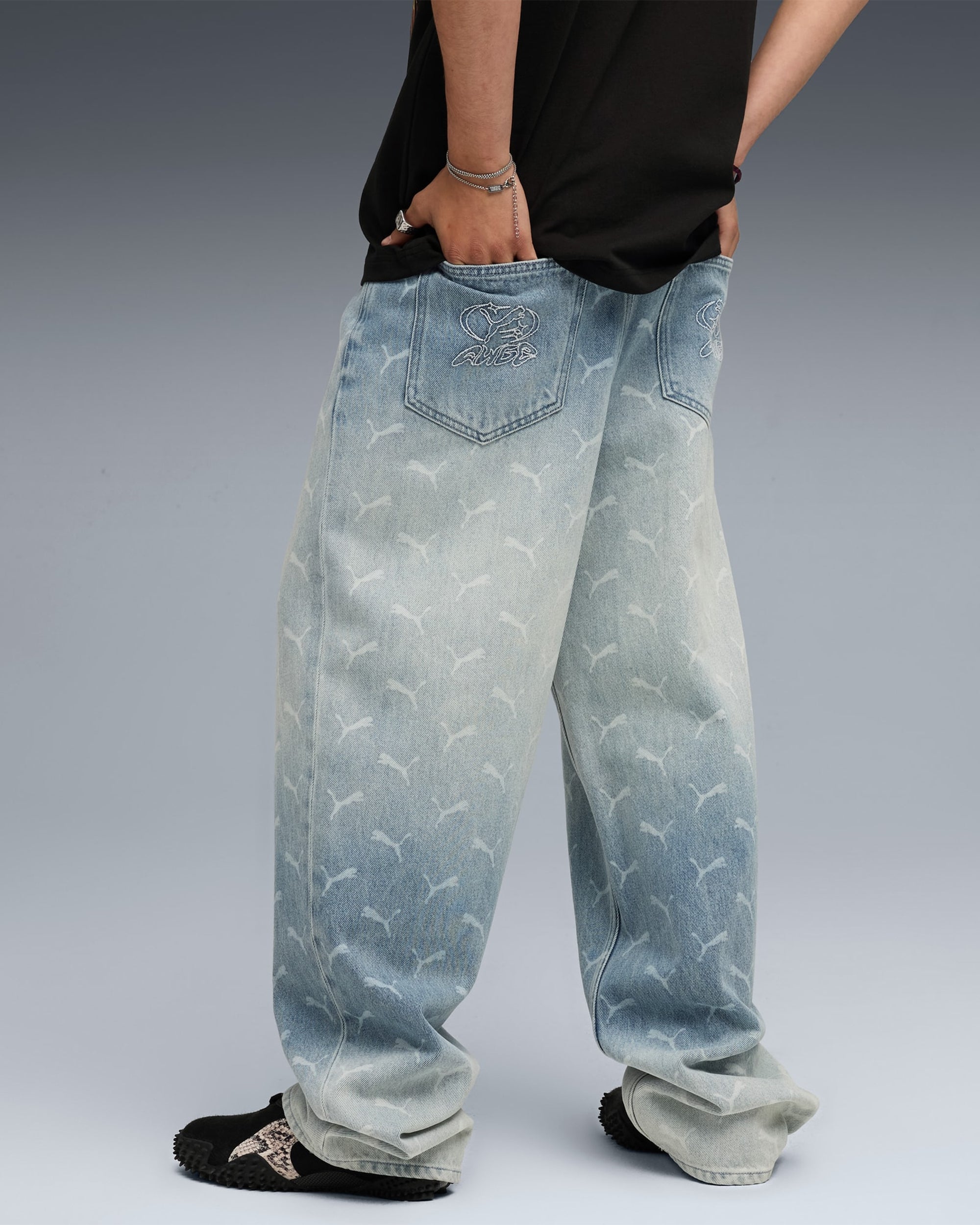 Jeans Puma x A$AP ROCKY Laser Monogram Men's Baggy Jeans - 633428-01