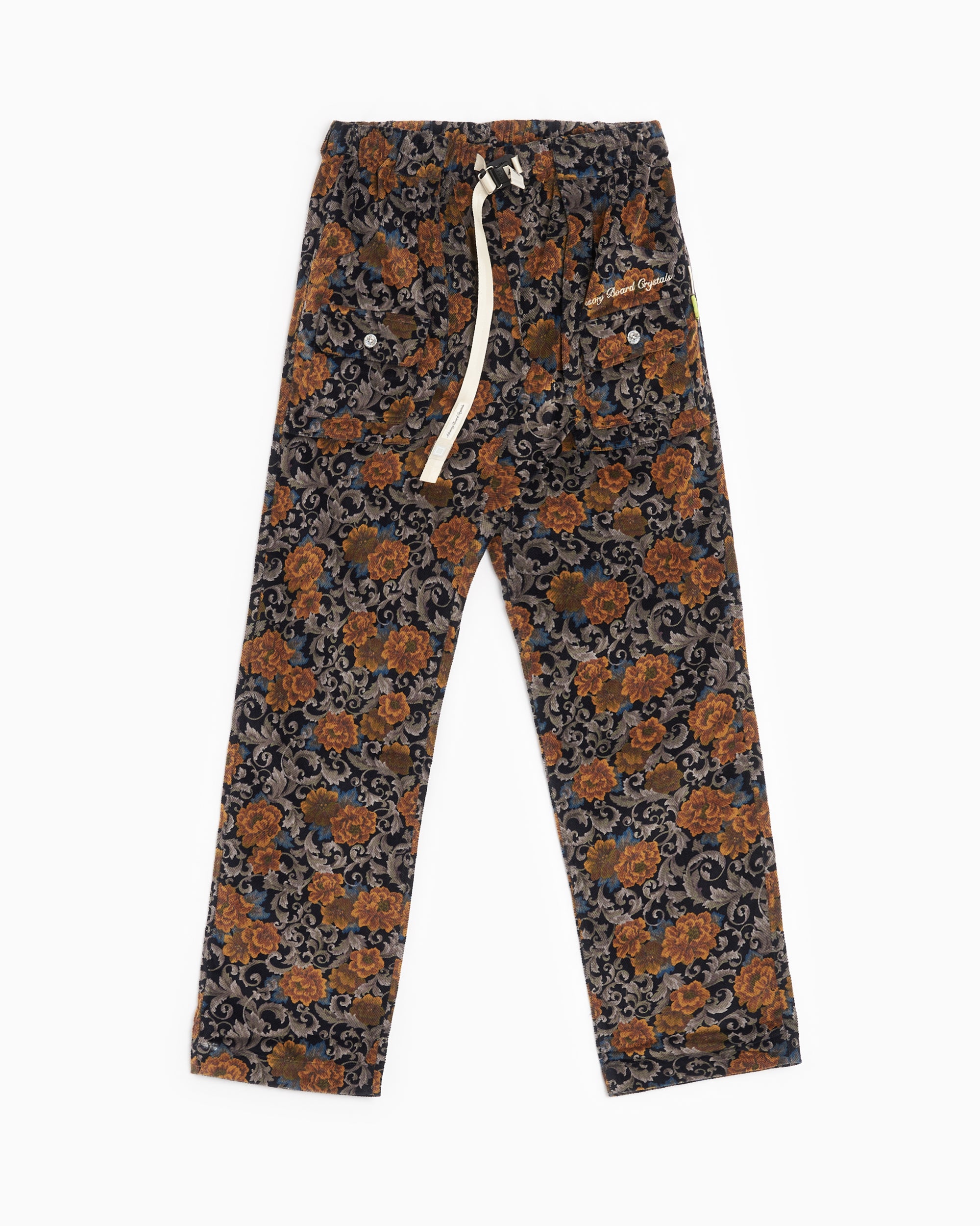 Pants Advisory Board Crystals Abc. Floral Jacquard Men's Work Pants Men's Pants - ABCFW23FJWP-Black/Gold