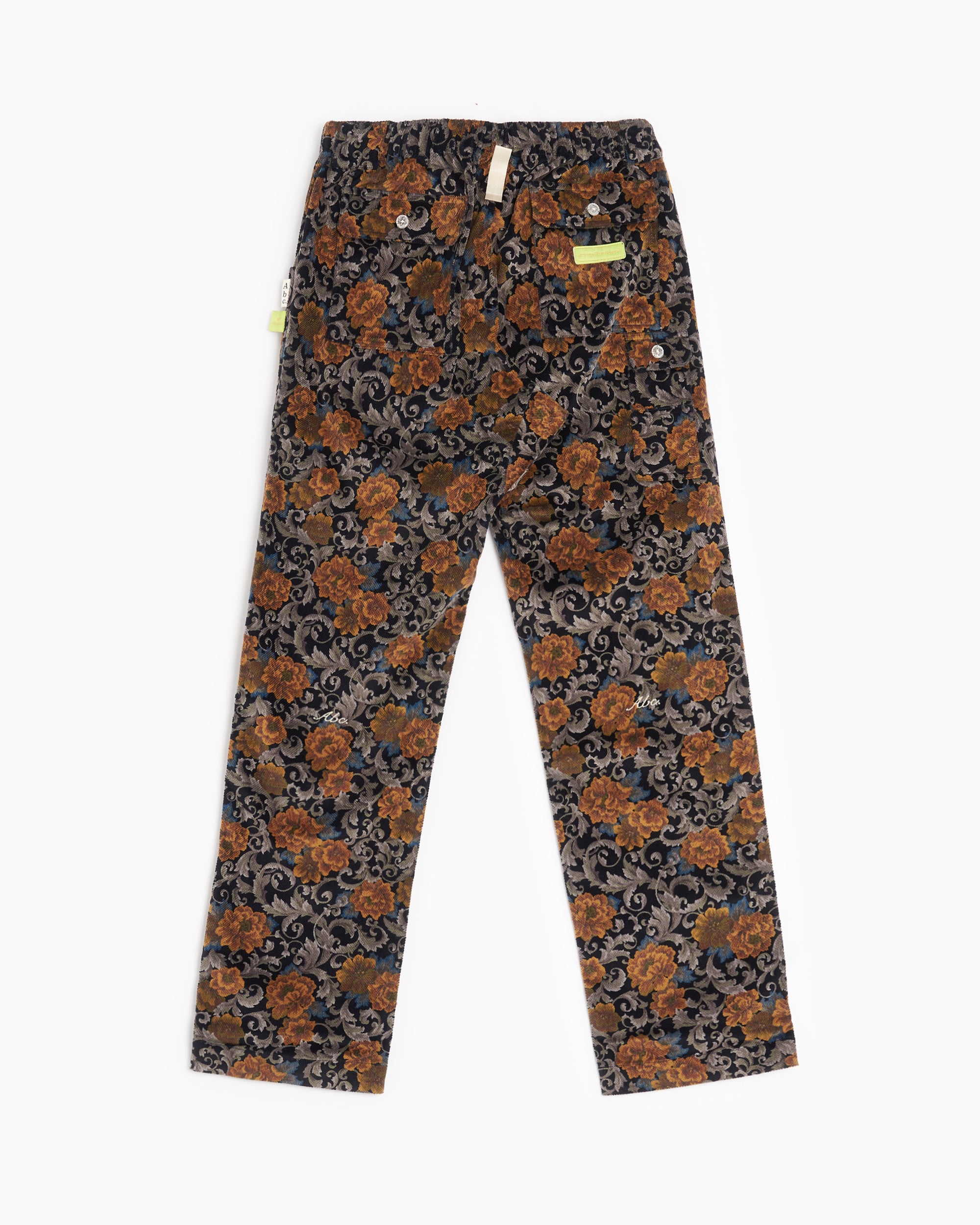 Pants Advisory Board Crystals Abc. Floral Jacquard Men's Work Pants Men's Pants - ABCFW23FJWP-Black/Gold