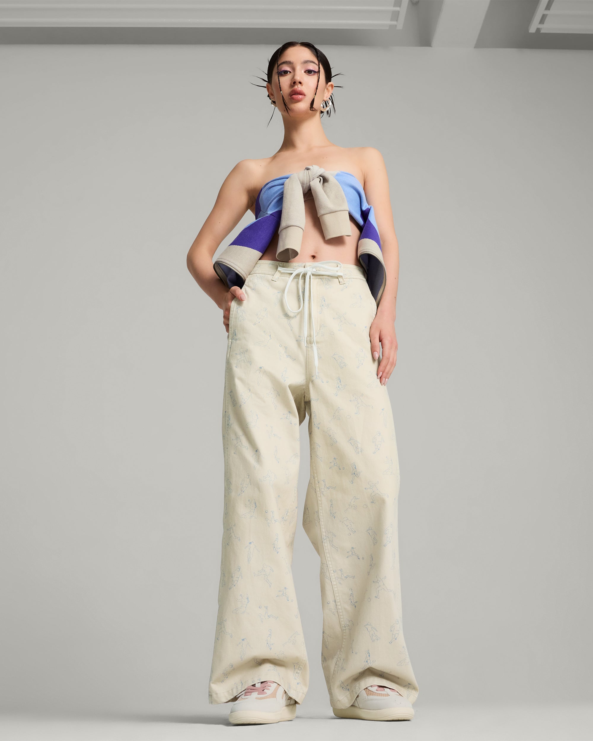 Pants X KidSuper Puma x KidSuper Women's Wide Leg Pants Relaxed Women's Wide Leg Pants - 626707-68