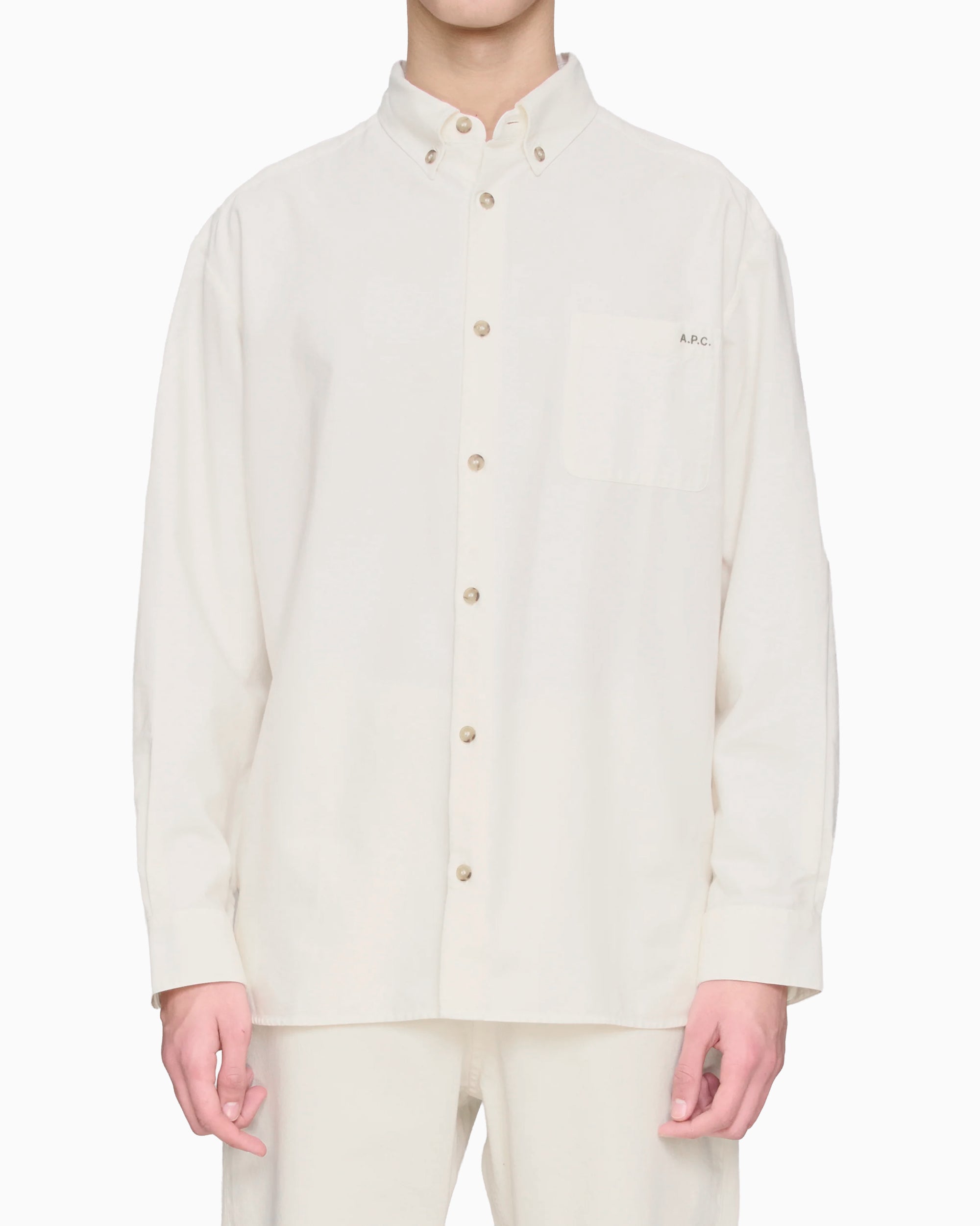 Shirts A.P.C. Mateo Logo Relaxed Men's Shirt - COHOE-H12599-AAC