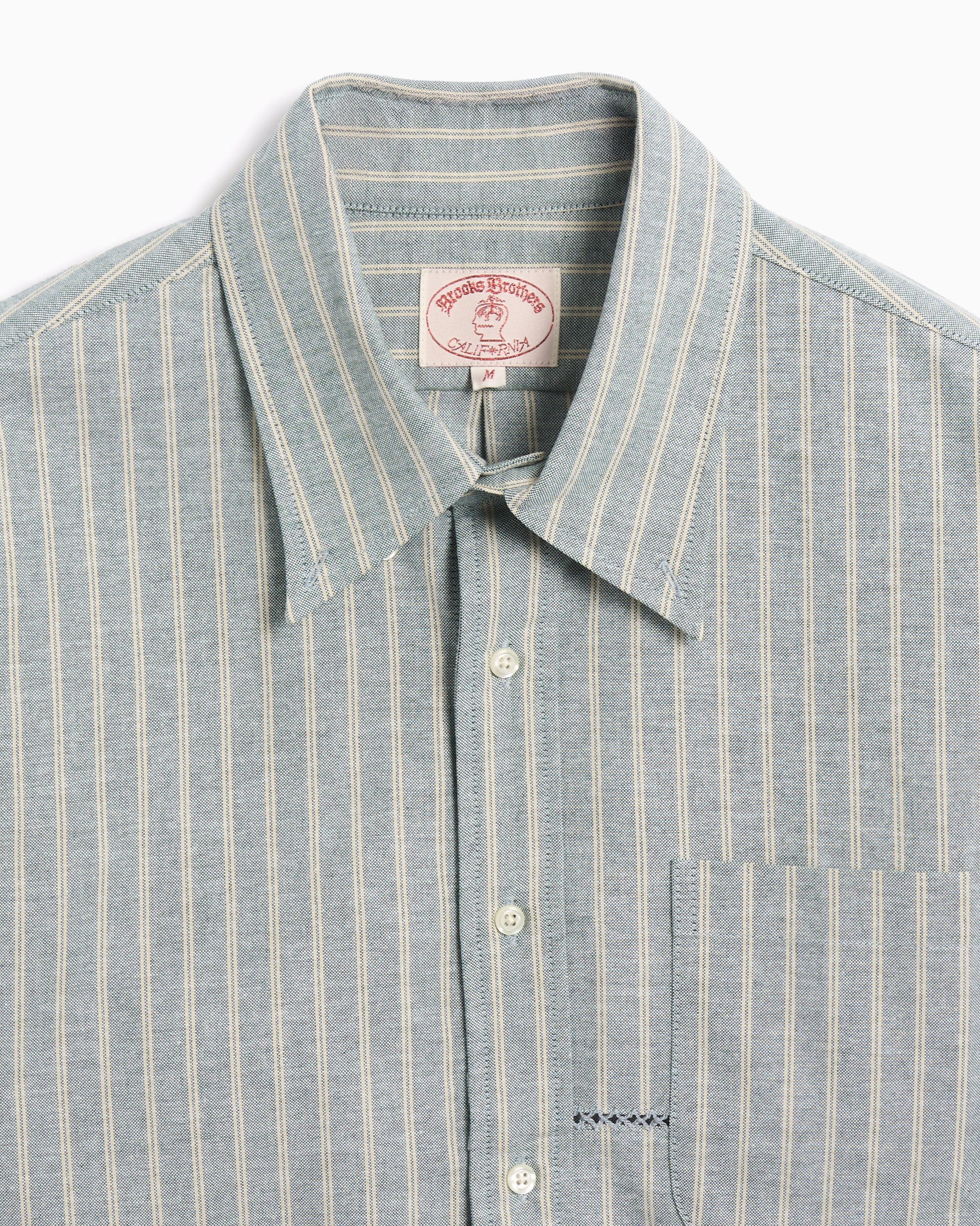 Shirts Brain Dead x Brooks Brothers Patchwork Oxford Striped Men's Shirt - BDS24T240041-GRN