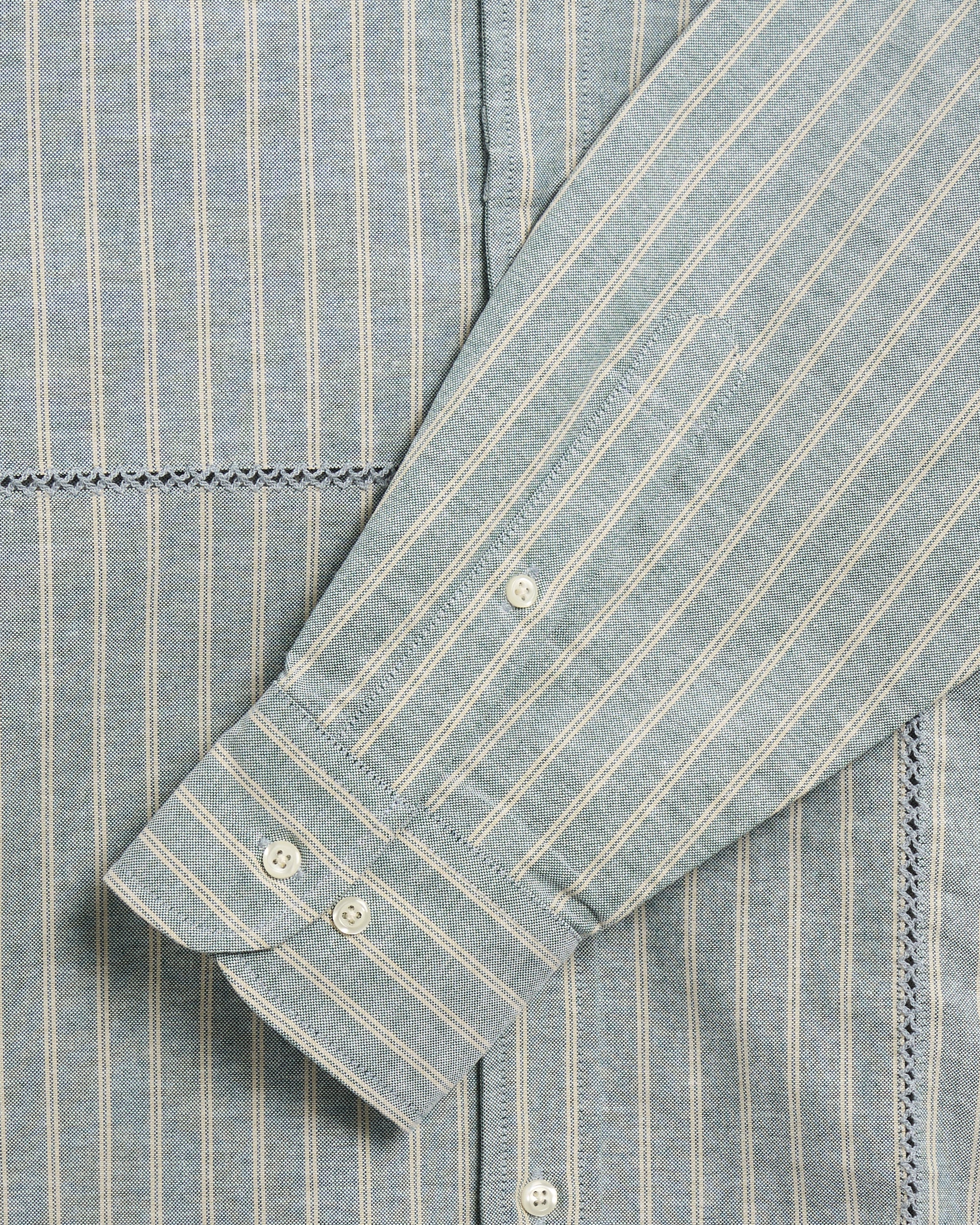 Shirts Brain Dead x Brooks Brothers Patchwork Oxford Striped Men's Shirt - BDS24T240041-GRN