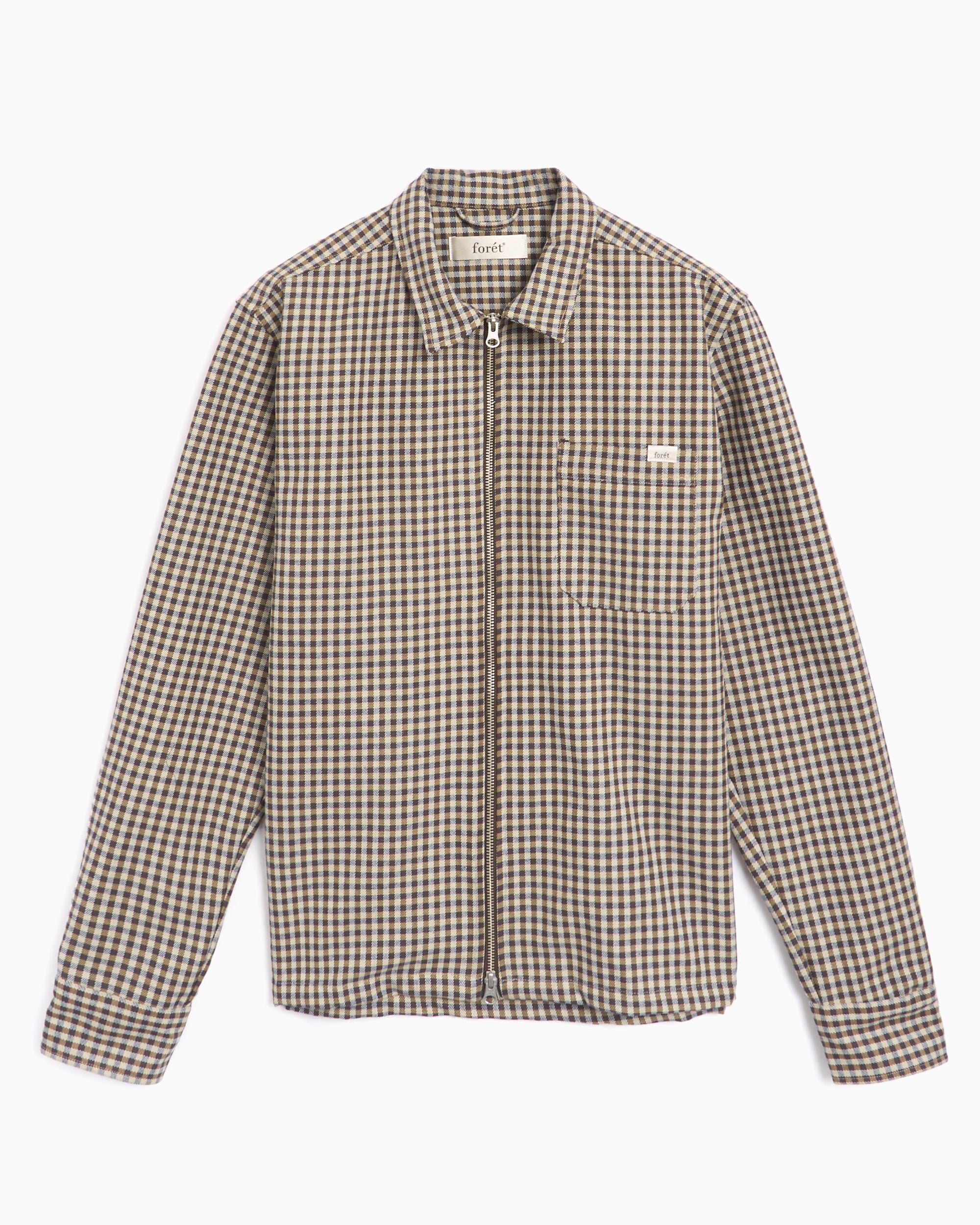 Shirts Forét Cabin Zip Long Sleeve Shirt Relaxed Men's Shirt - F5811-CHECK