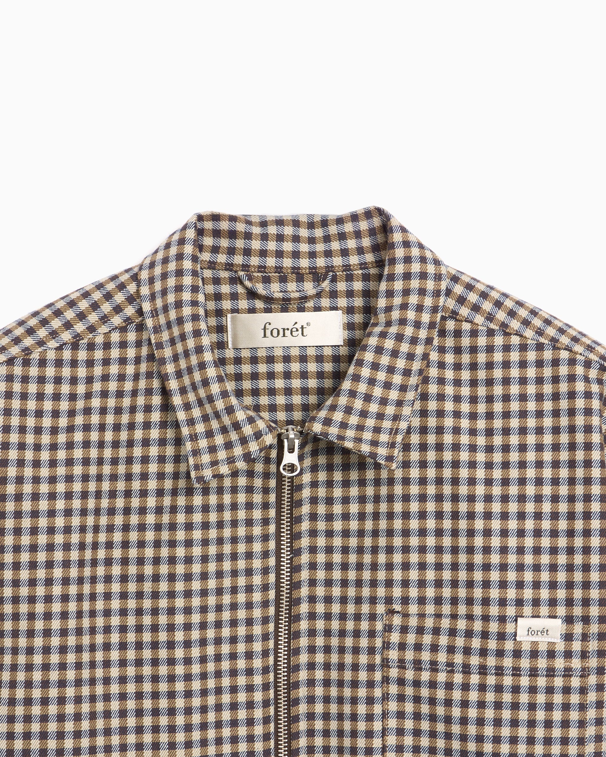 Shirts Forét Cabin Zip Long Sleeve Shirt Relaxed Men's Shirt - F5811-CHECK