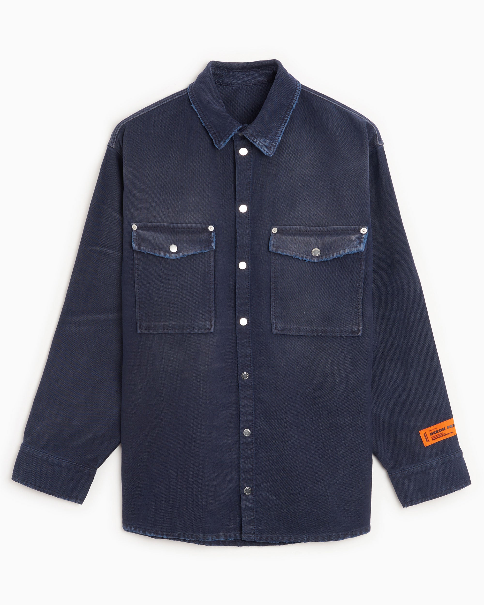 Shirts Heron Preston Distressed Canvas Men's Shirt Men's Shirt - HMGE002F23FAB0014600