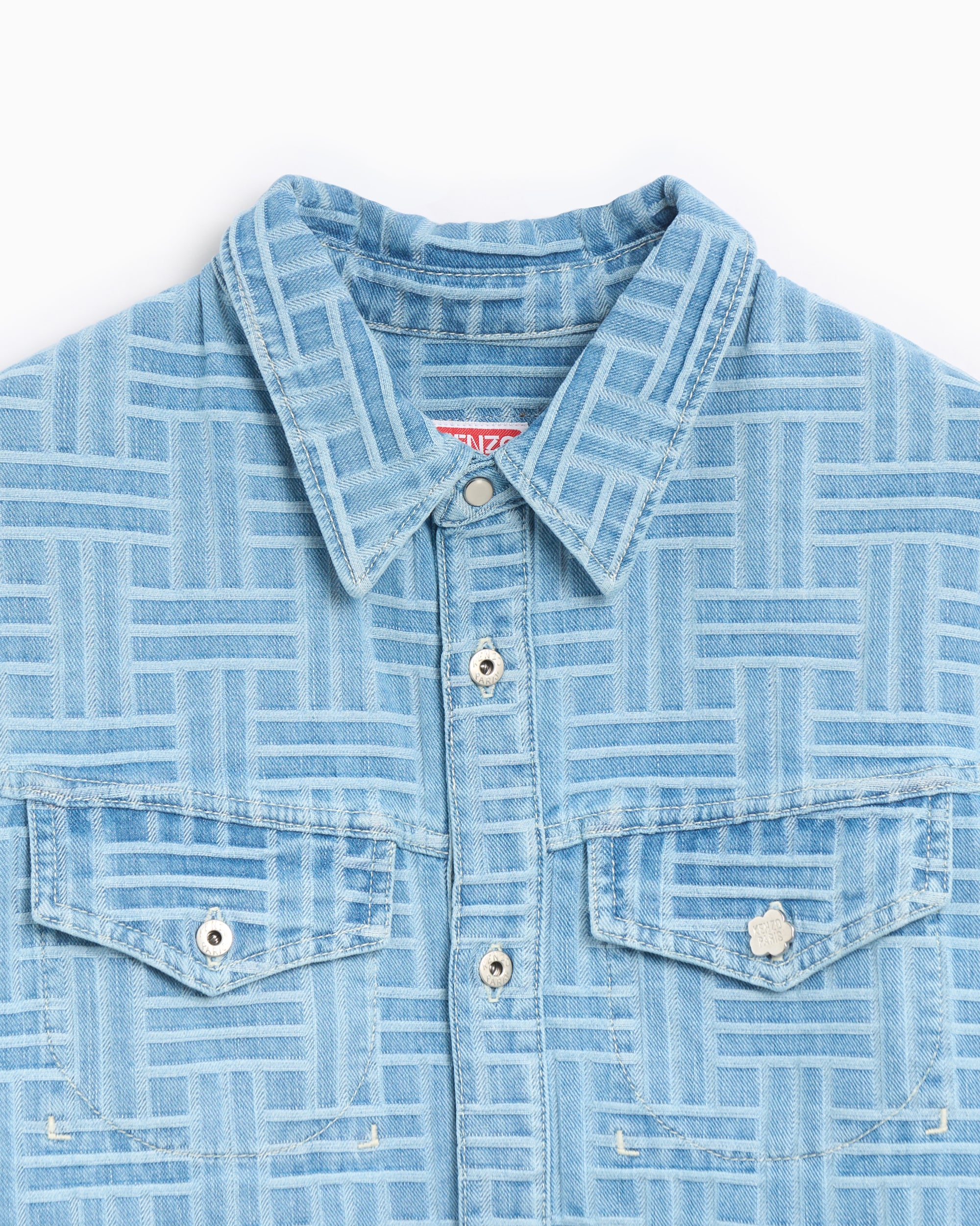 Shirts Kenzo Weave Men's Short Sleeve Shirt Men's Shirt - FF55DC1026J4-DB