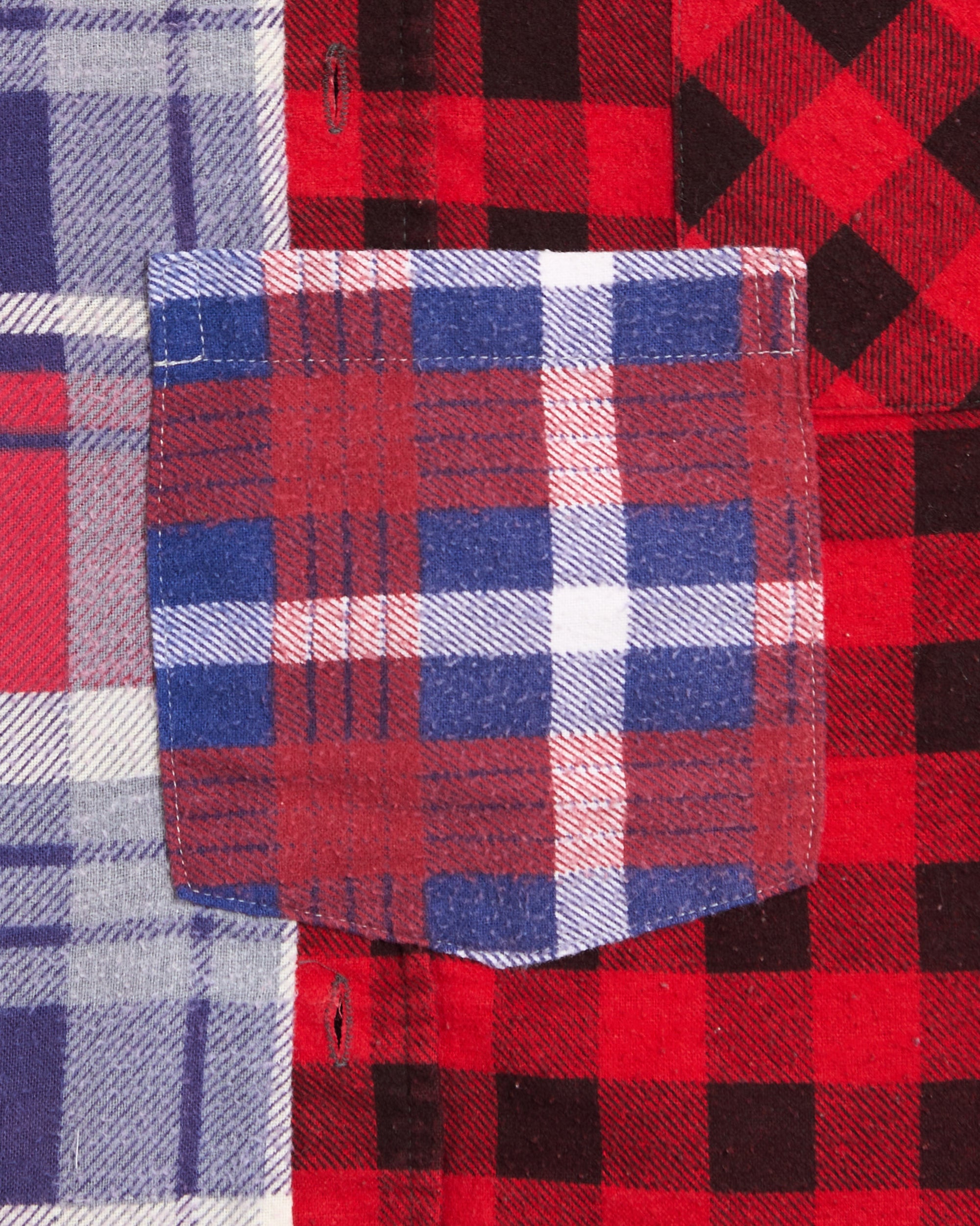Shirts Needles 7 Cut Flannel Plaid Relaxed Men's Shirt - SX488-Assorted-L