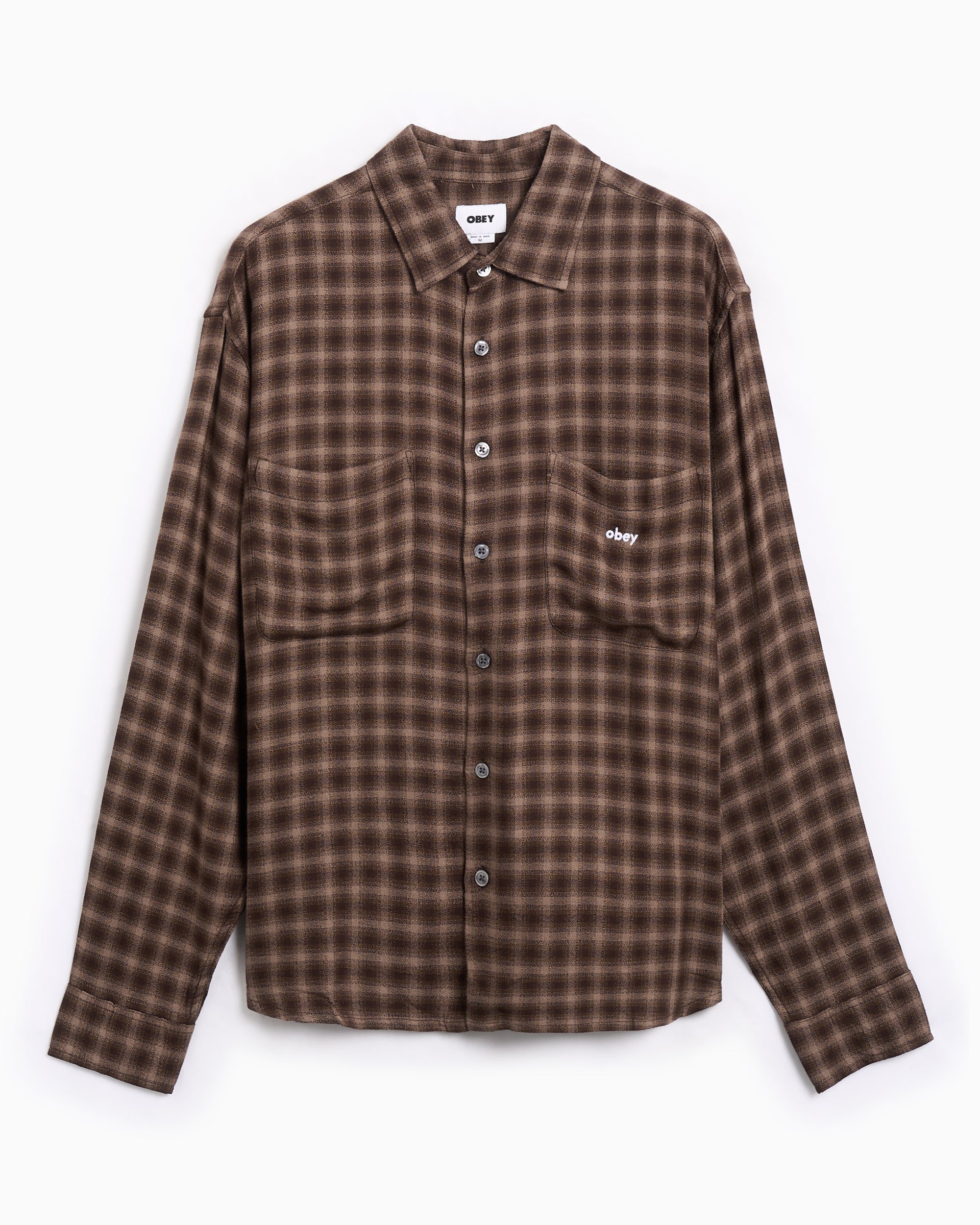 Shirts OBEY Clothing Clarence Plaid Relaxed Men's Shirt - 181200416-BKM