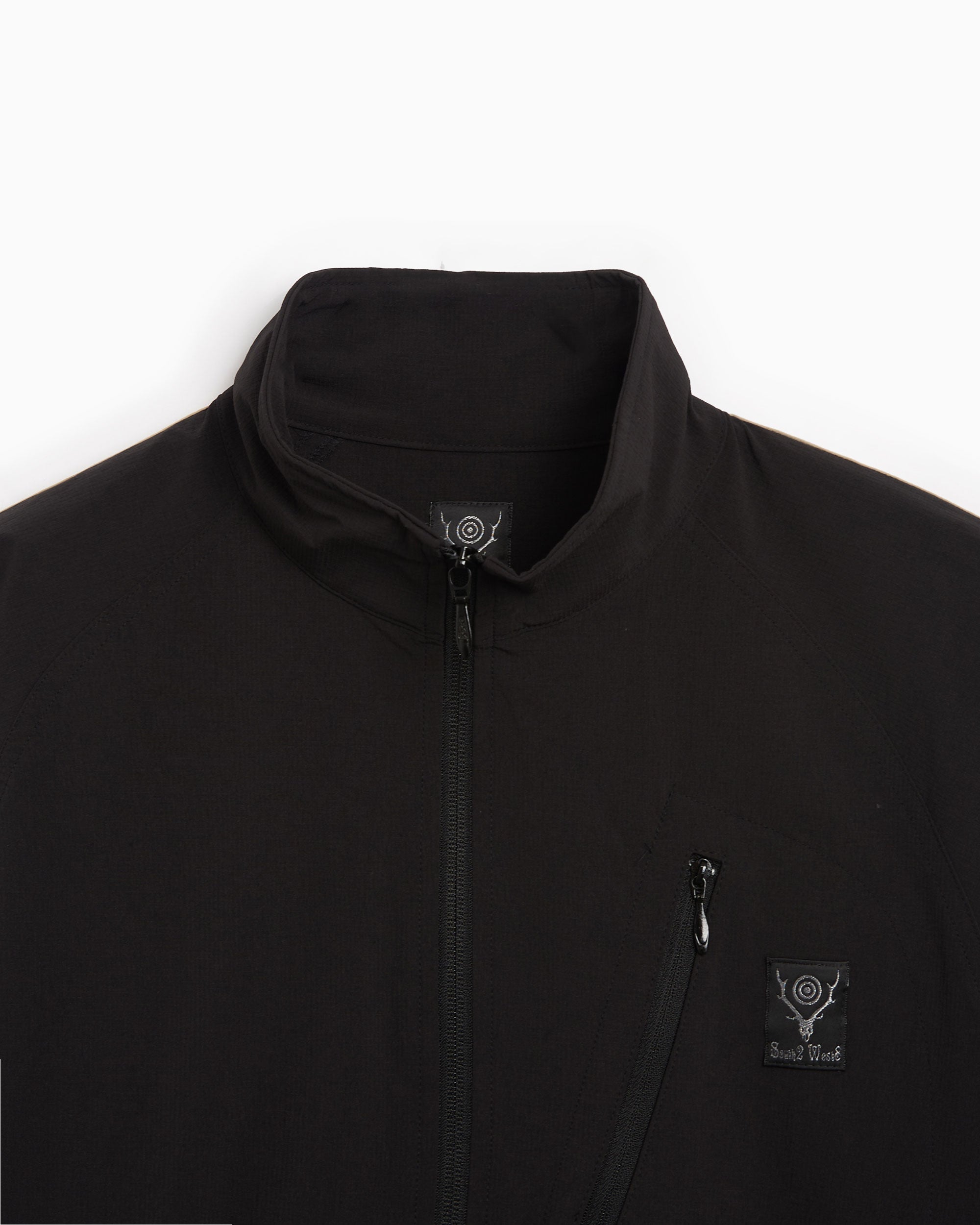 Shirts South2 West8 Men's Zipped Trail Short Sleeve Shirt Men's Shirt - OT536-C-Black