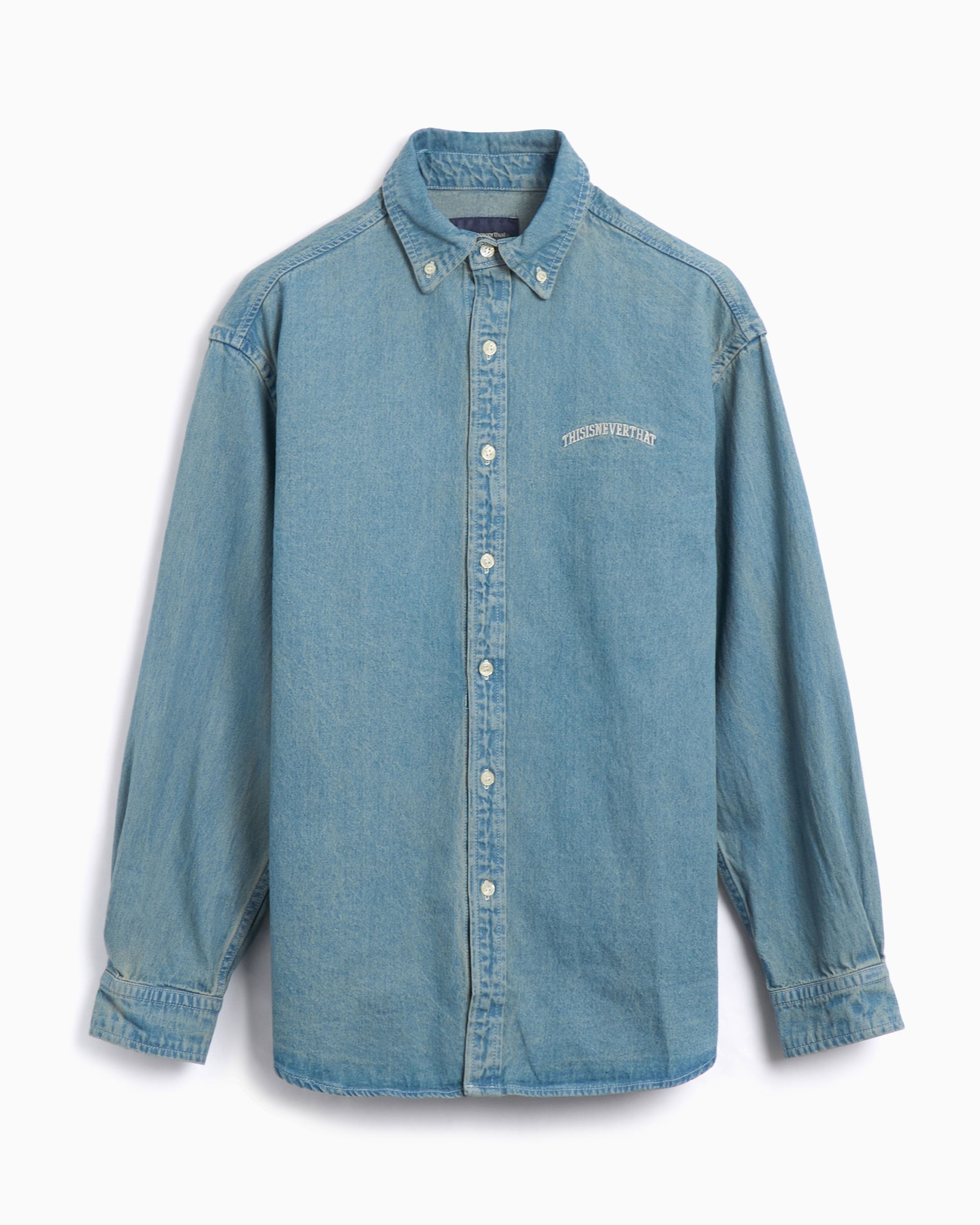 Shirts thisisneverthat® thisisneverthat Washed Men's Denim Shirt Men's Shirt - TNCO0DSHTL01-WSHBL