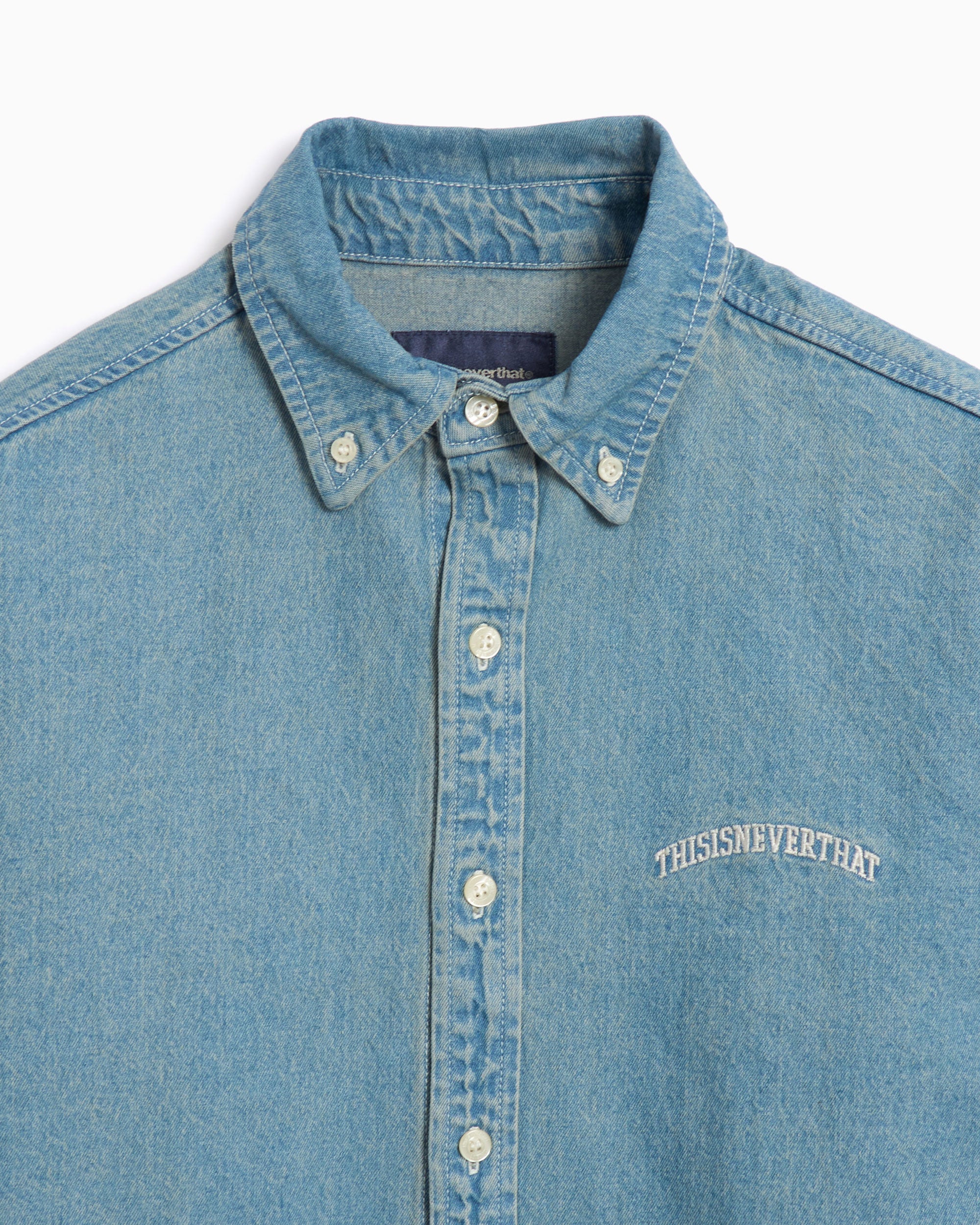 Shirts thisisneverthat® thisisneverthat Washed Men's Denim Shirt Men's Shirt - TNCO0DSHTL01-WSHBL