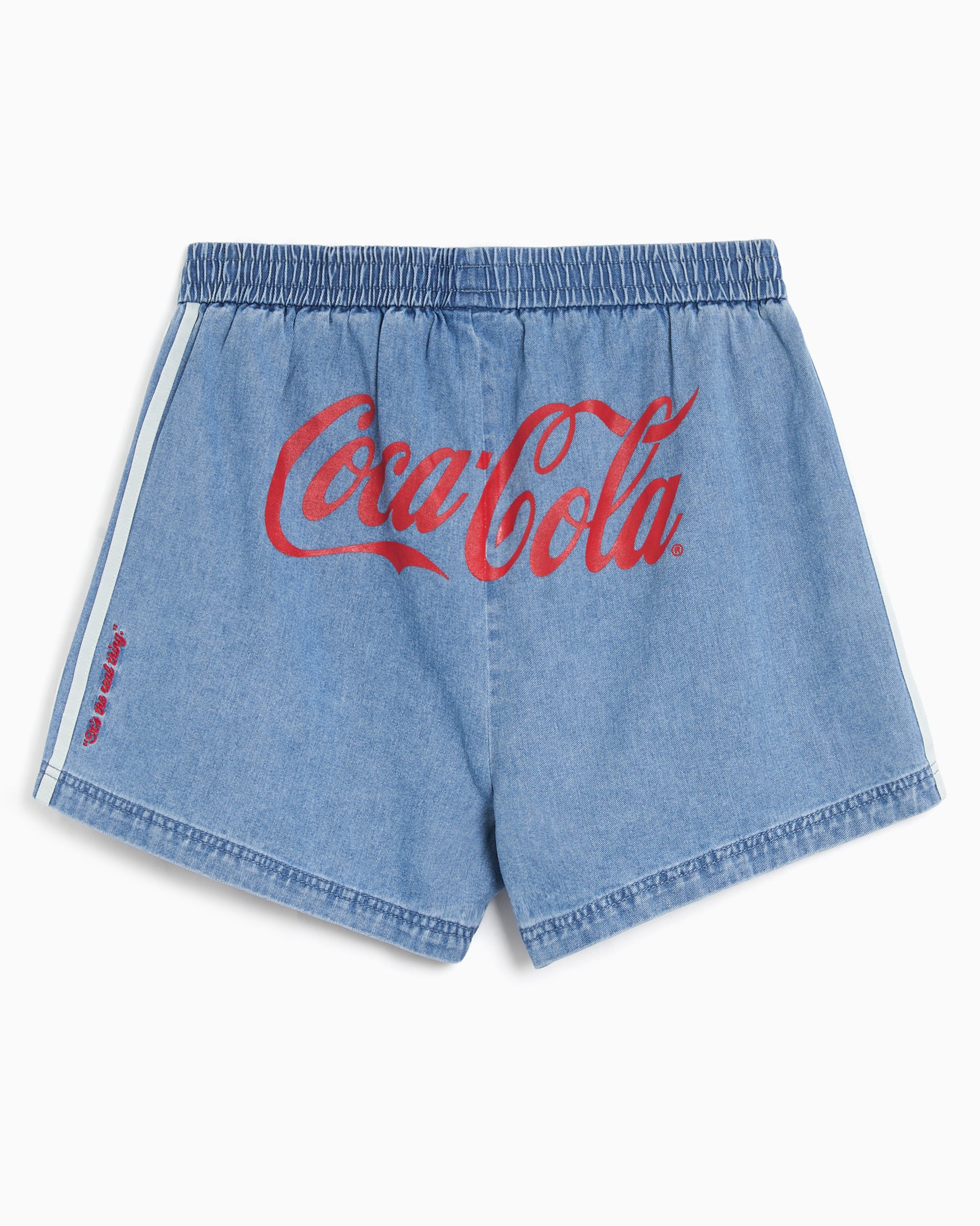WCCF EXTRA、KOLE adidas Originals x Coca-Cola Denim Korte Broek voor dames