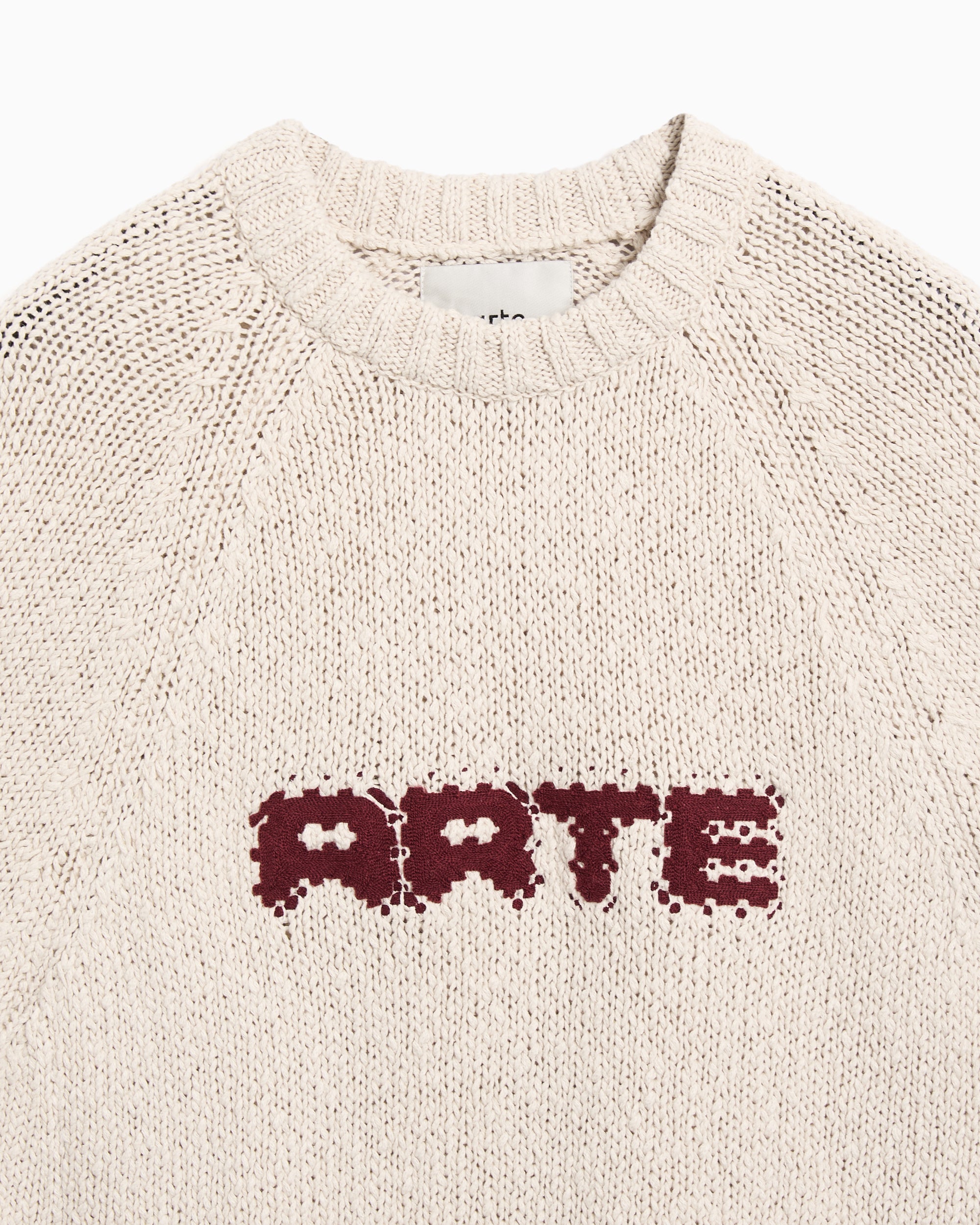 Sweaters Arte Antwerp Pixel Front Logo Men's Sweater - AW25-226K-Cream