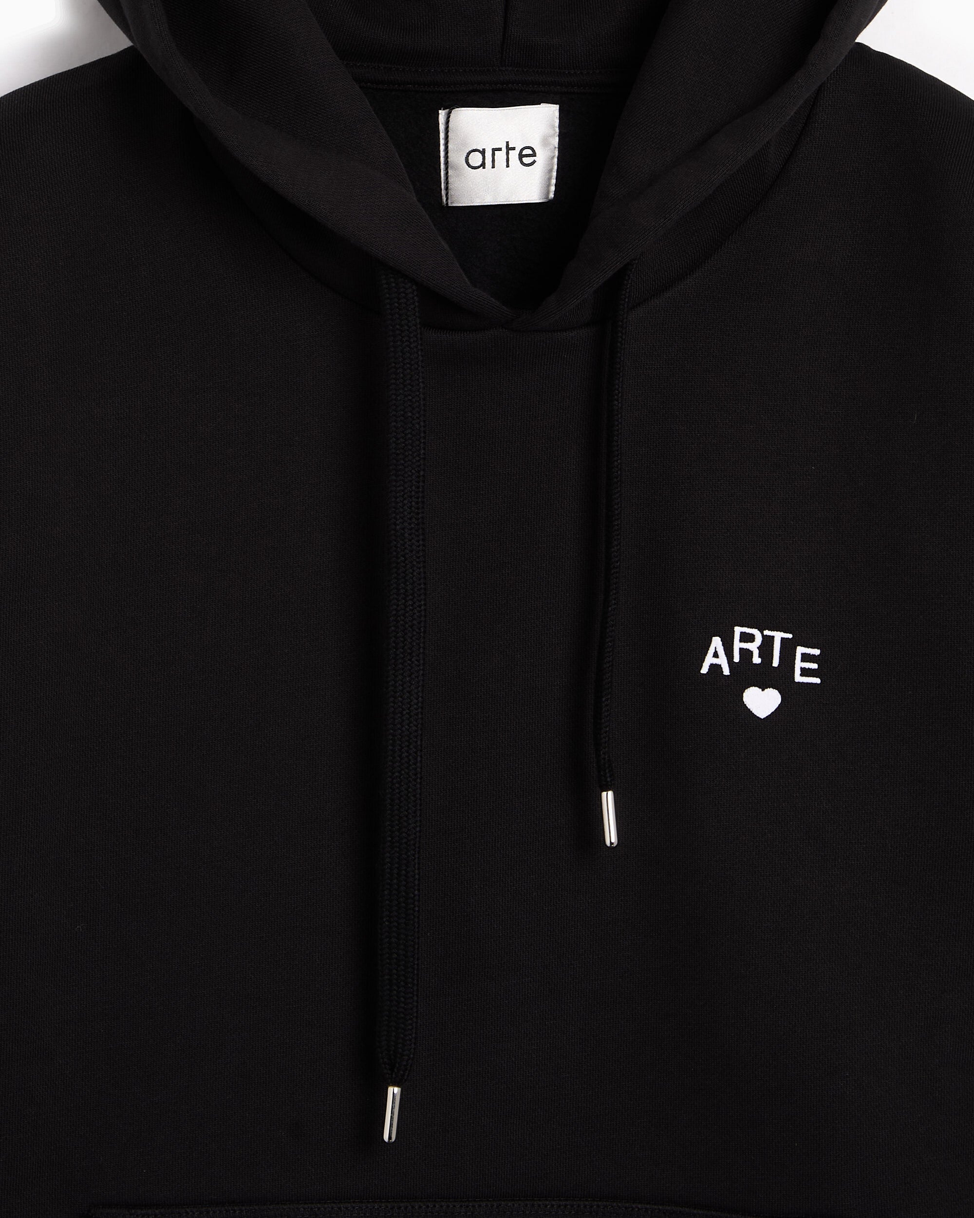 Sweatshirts Arte Antwerp Cor Embroidered Relaxed Men's Hoodie - AW26-119H-Black