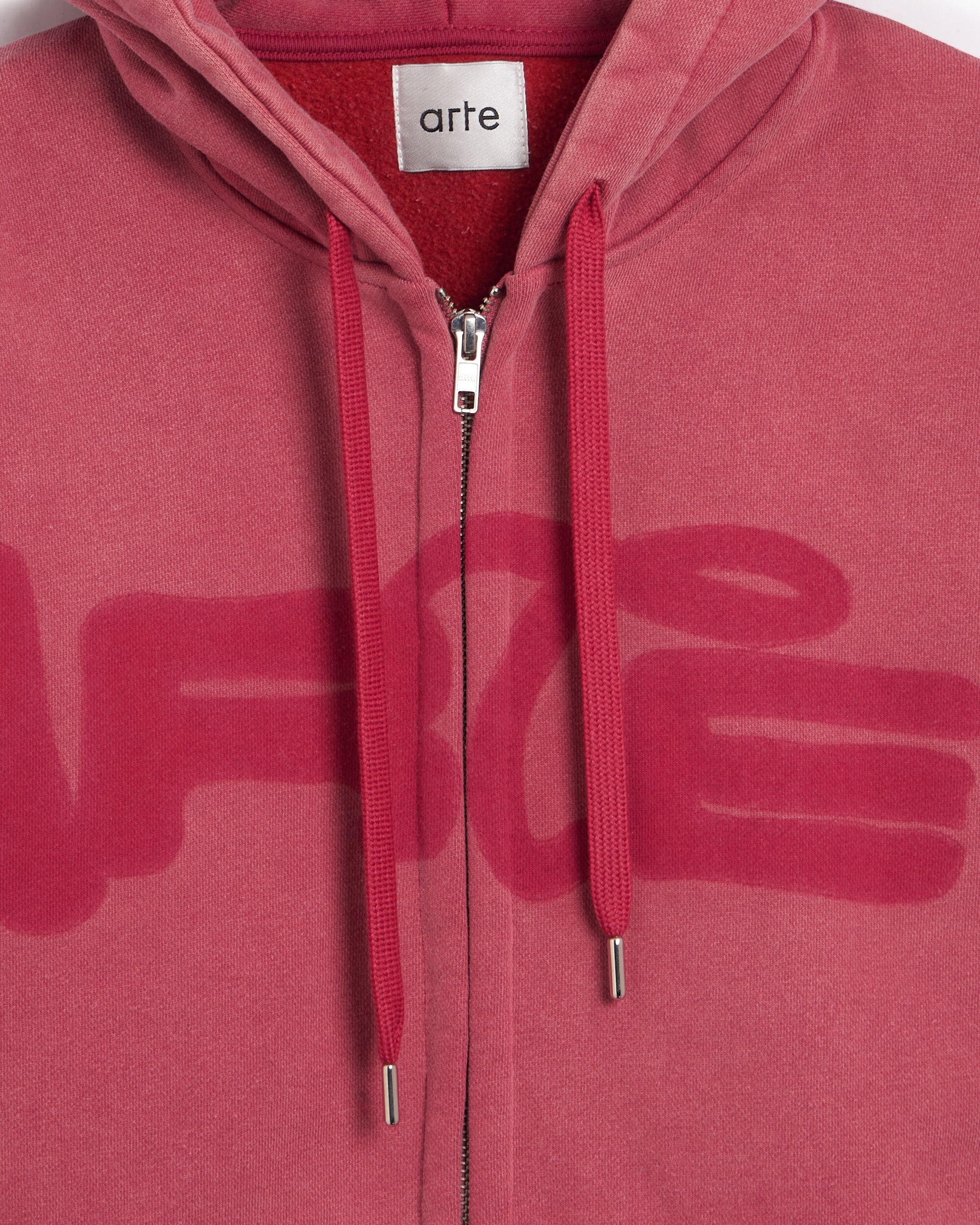 Sweatshirts Arte Antwerp Stencil Sunfade Logo Relaxed Men's Zip-Up Sweatshirt - AW26-110HJ-Red
