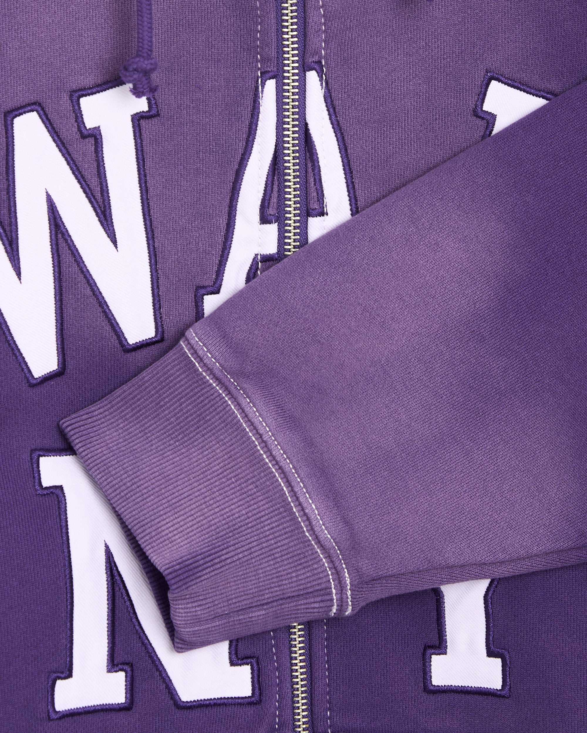 Sweatshirts Awake NY Collegiate Logo Relaxed Men's Zip-Up Sweatshirt - AWK-SP26-HD002-PURPL