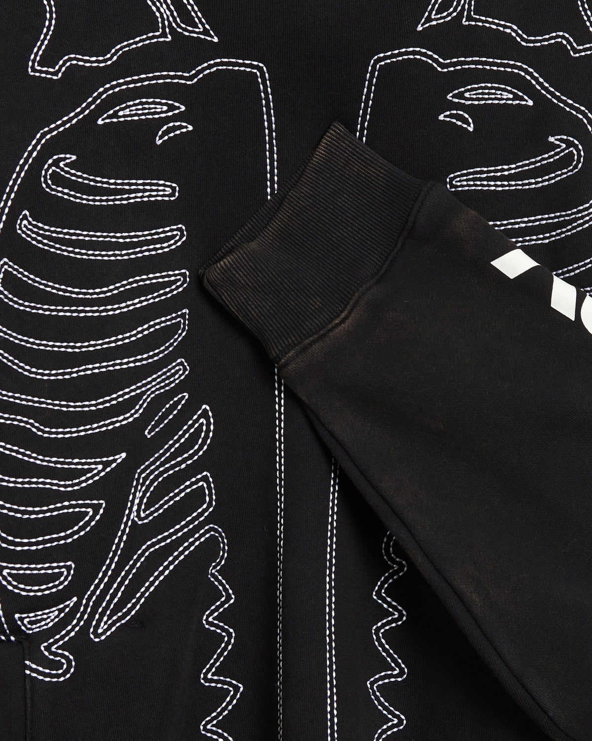 Sweatshirts Awake NY Vanson Bones Embroidered Relaxed Men's Hoodie - AWK-FW26-HD002-BLK