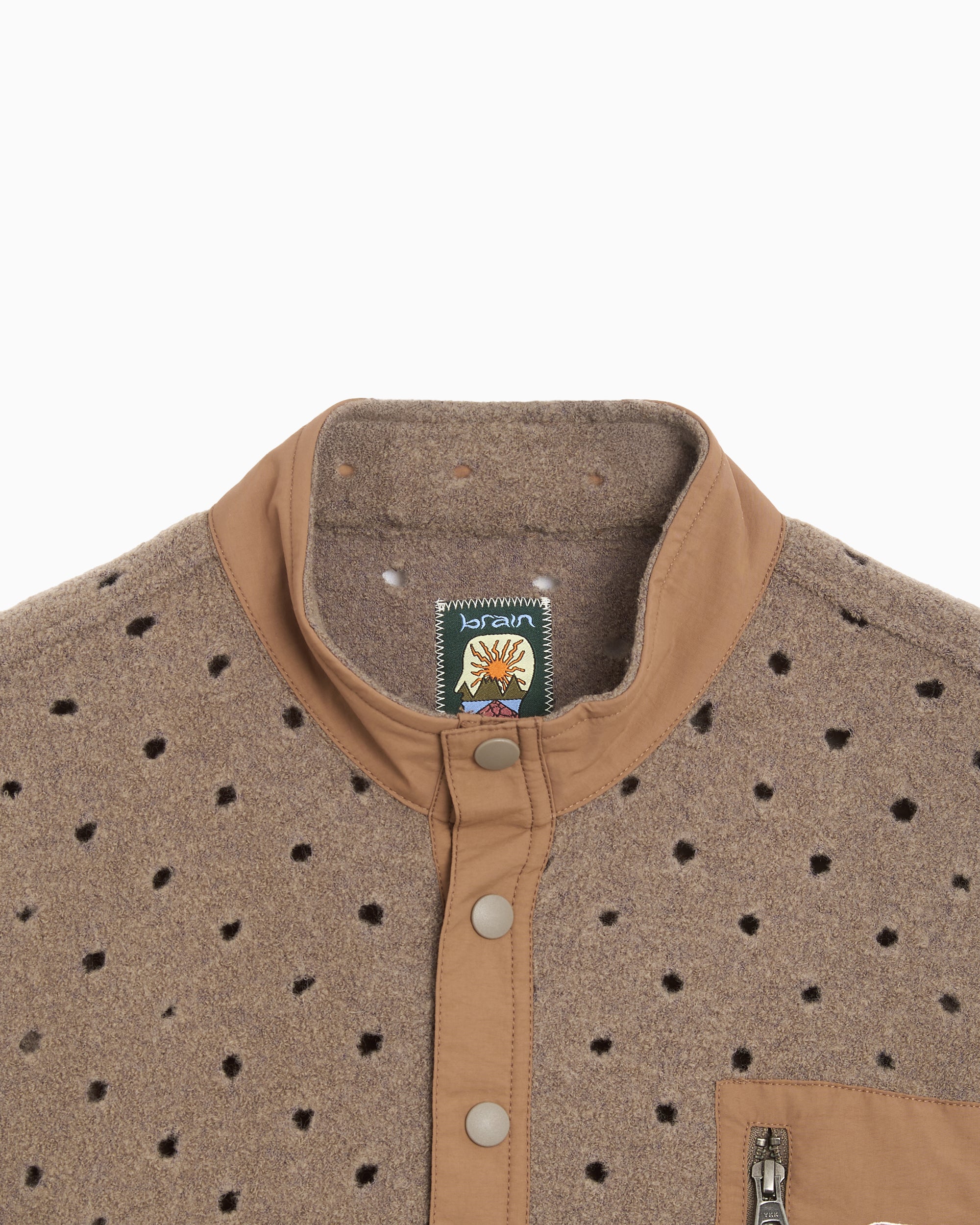 Sweatshirts Brain Dead Hole Mock Neck Relaxed Men's Half Zip Sweatshirt - BDP26O02004848BR01