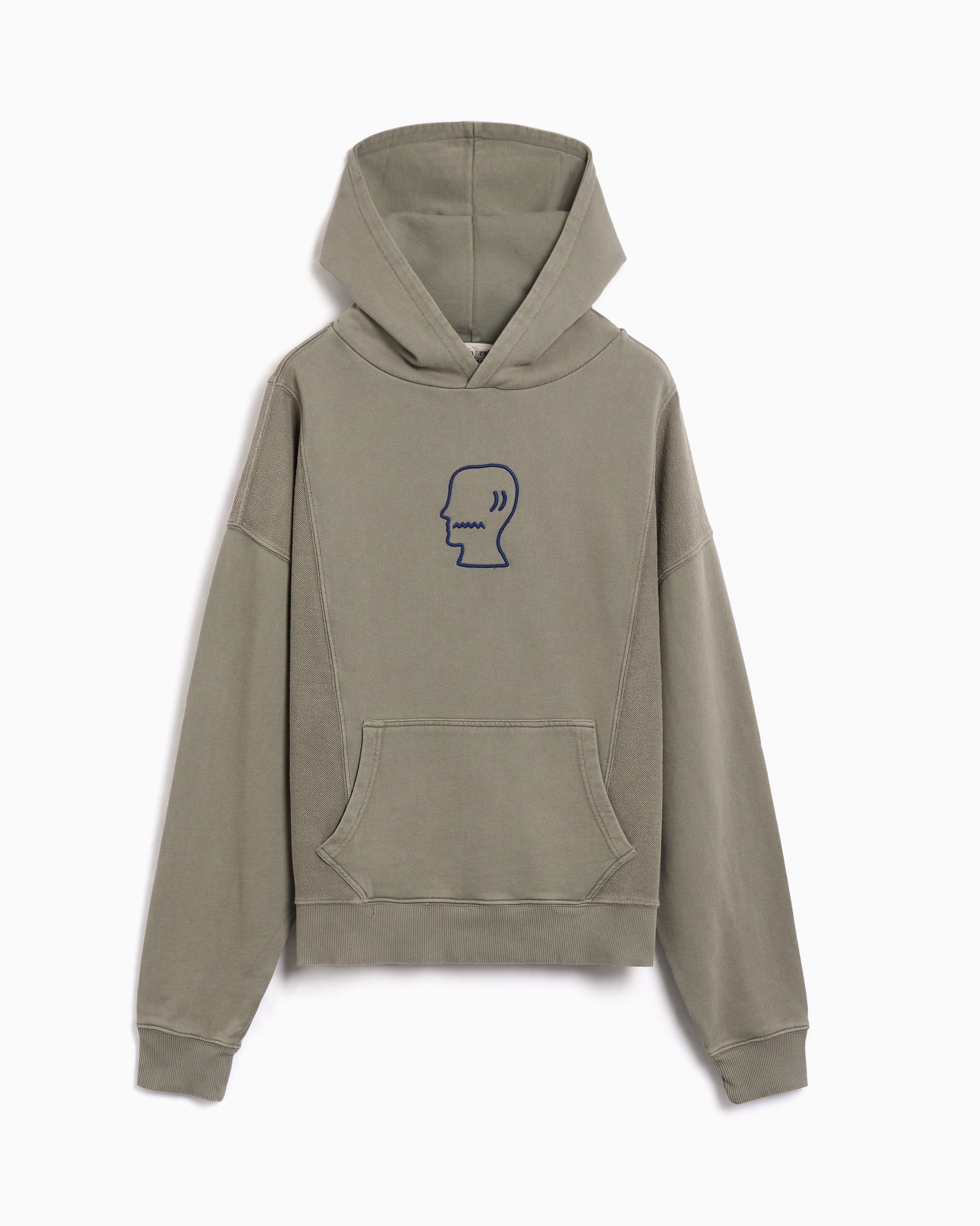 Sweatshirts Brain Dead Mendoza Logo Crop Men's Hoodie - BDF25T090045-CEMENT