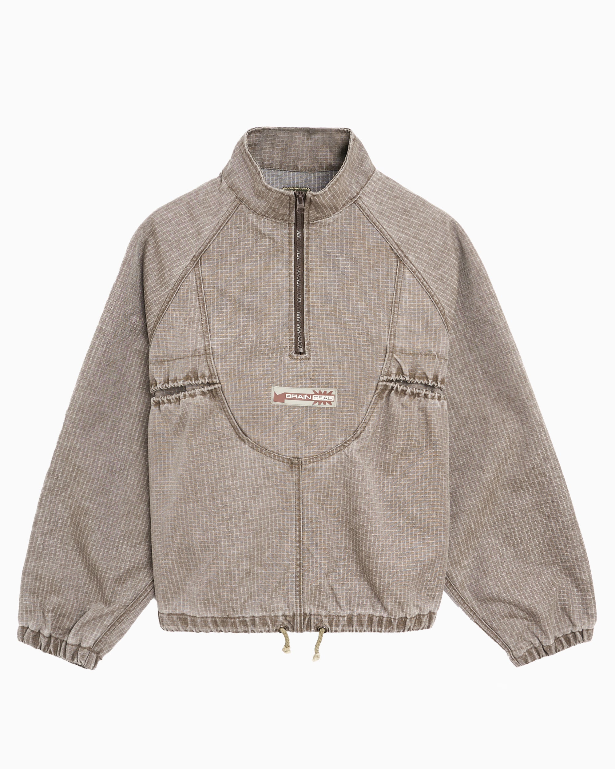 Sweatshirts Brain Dead Washed Ripstop Logo Relaxed Men's Half Zip Sweatshirt - BDP26O02004889BR01