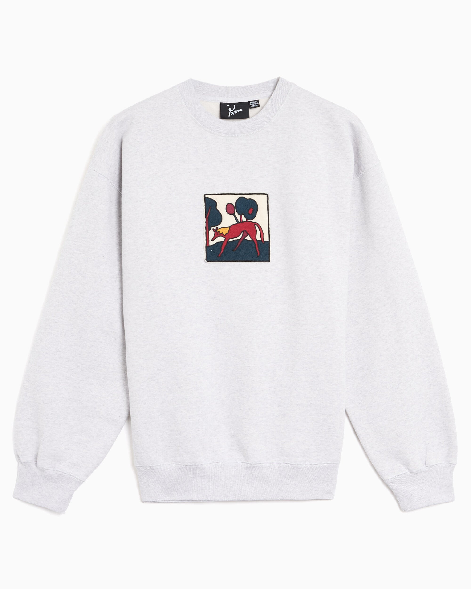 Sweatshirts by Parra Long Lost Leg with patches Boxy Men's Sweatshirt - 56135-Heathergrey
