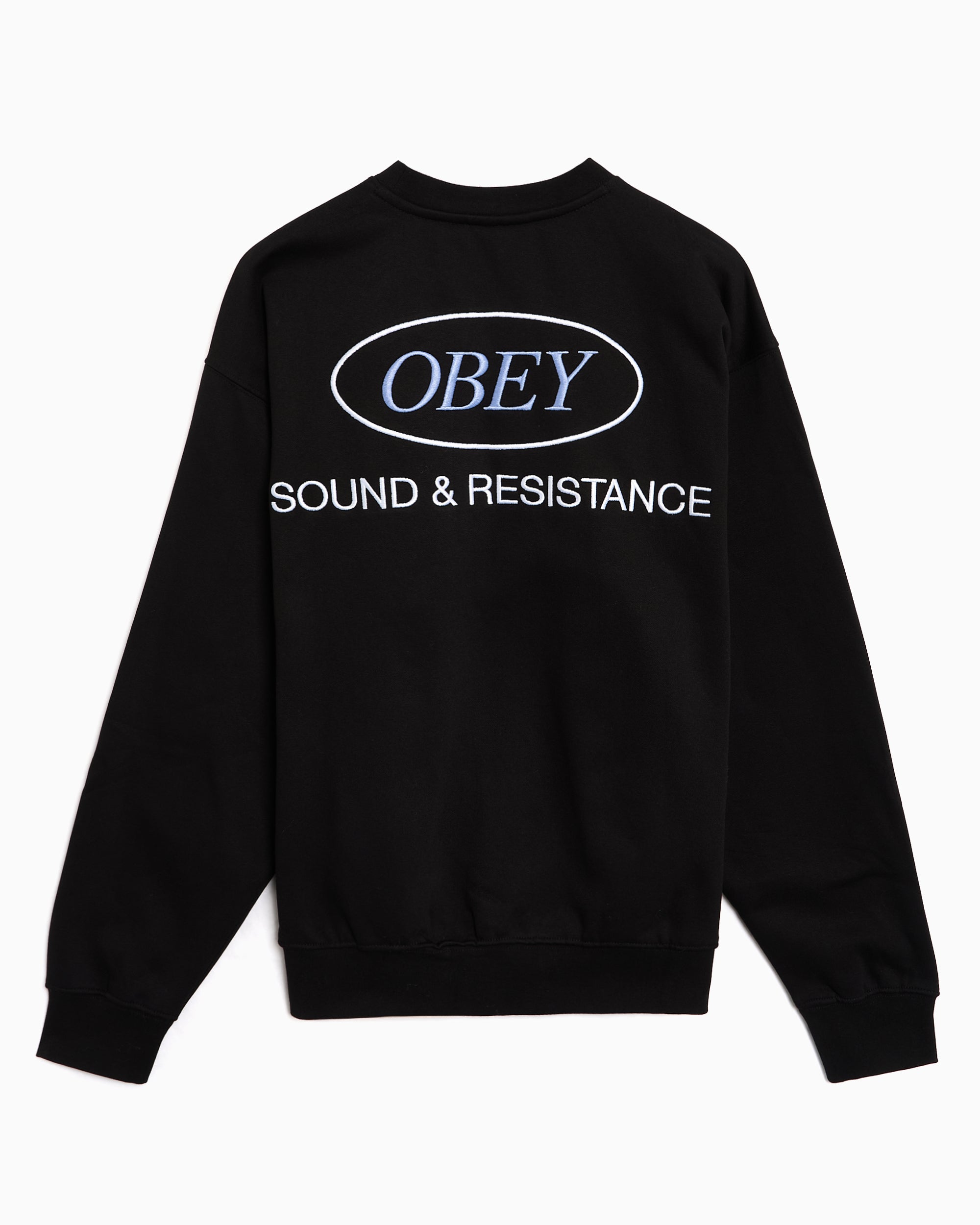 Sweatshirts OBEY Clothing Sound Crew Logo Men's Sweatshirt - 112480166-BLK