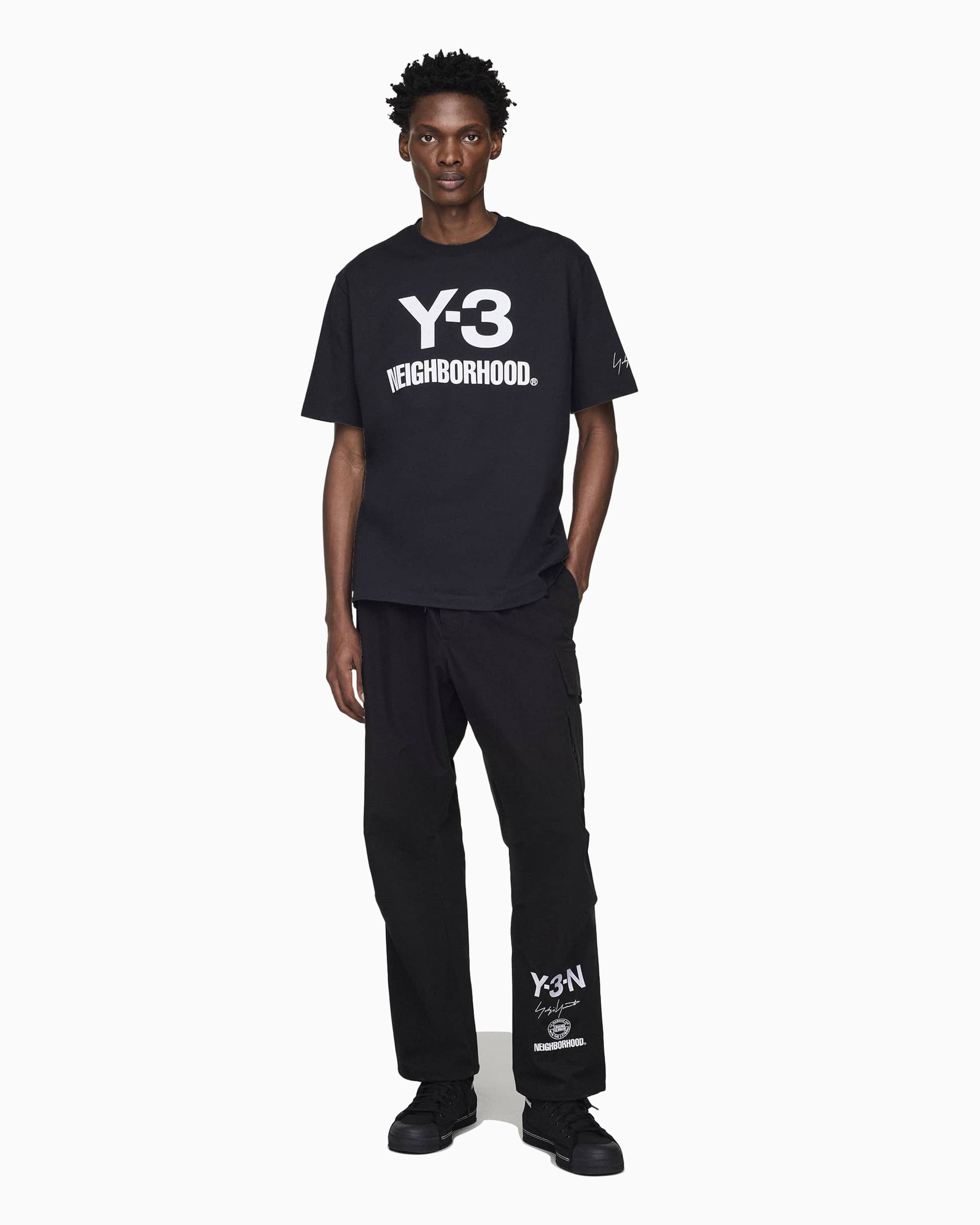T-Shirts adidas Y-3 x Neighborhood Logo LS Logo Relaxed Men's T-Shirt - JW6999