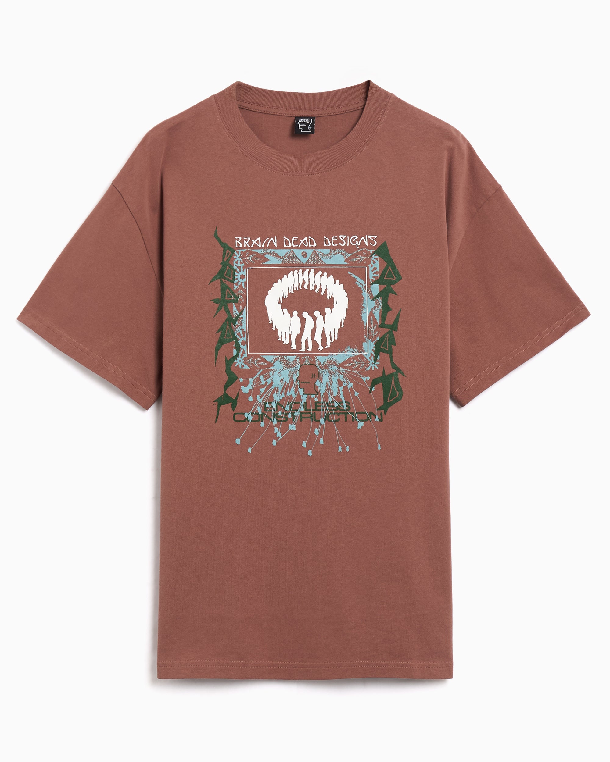 T-Shirts Brain Dead Endless Construction Graphic Relaxed Men's T-Shirt - BDF25T00O046-NUTMEG