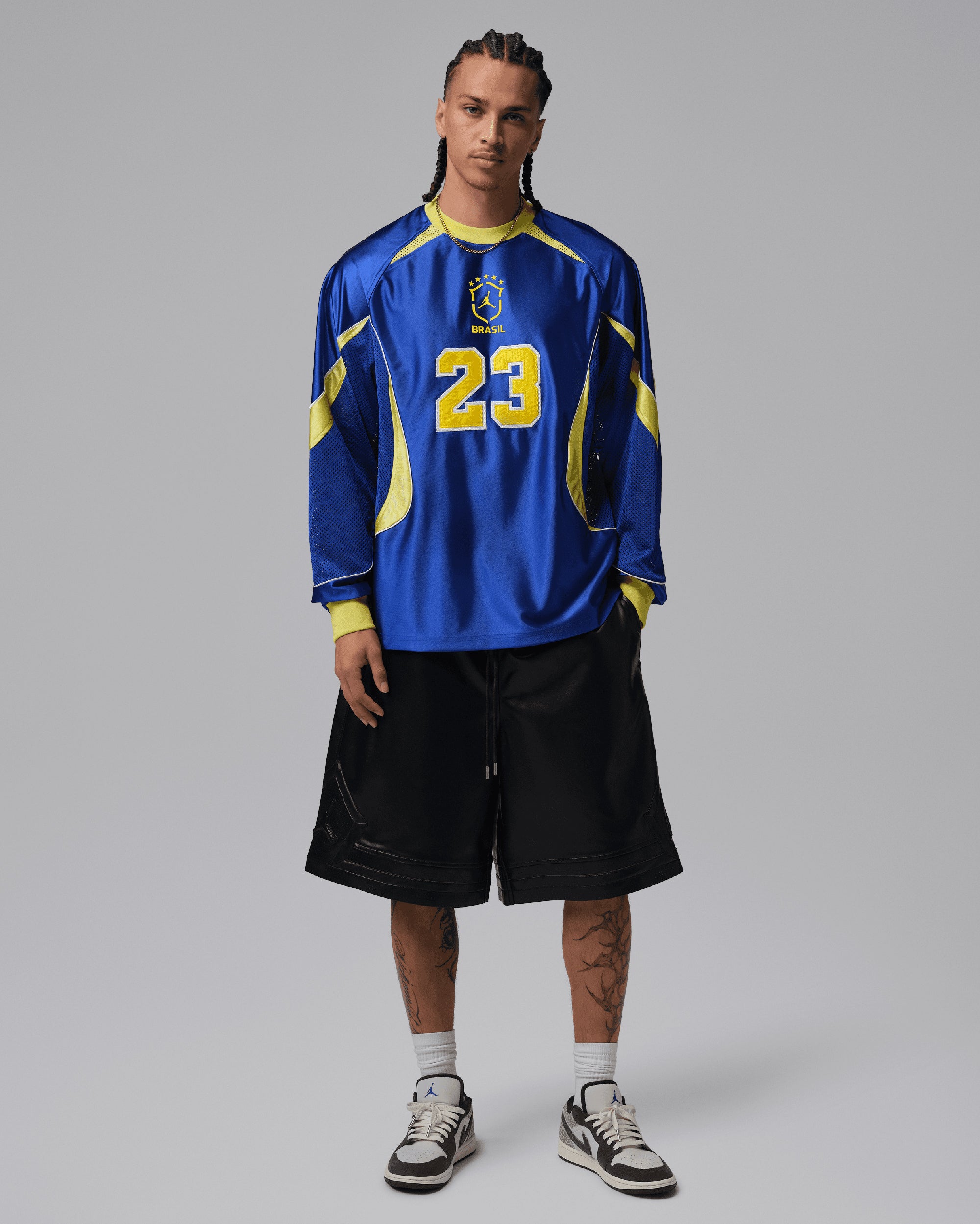 Jordan Brasil Goalkeeper Relaxed met logo met langue mouw Jersey T-Shi