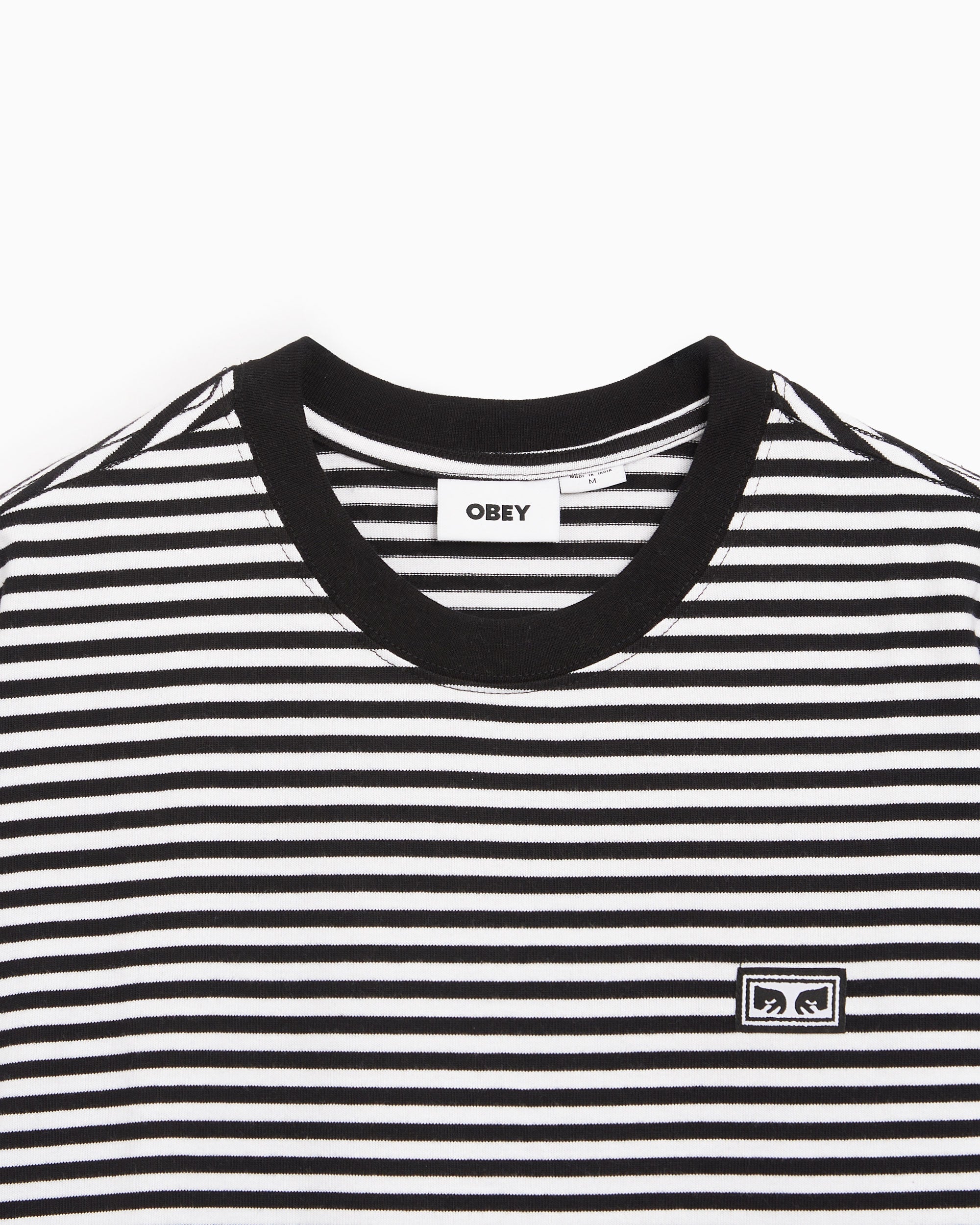 T-Shirts OBEY Clothing Established Works Eyes Men's Striped T-Shirt Men's T-Shirt - 131080331-BKM