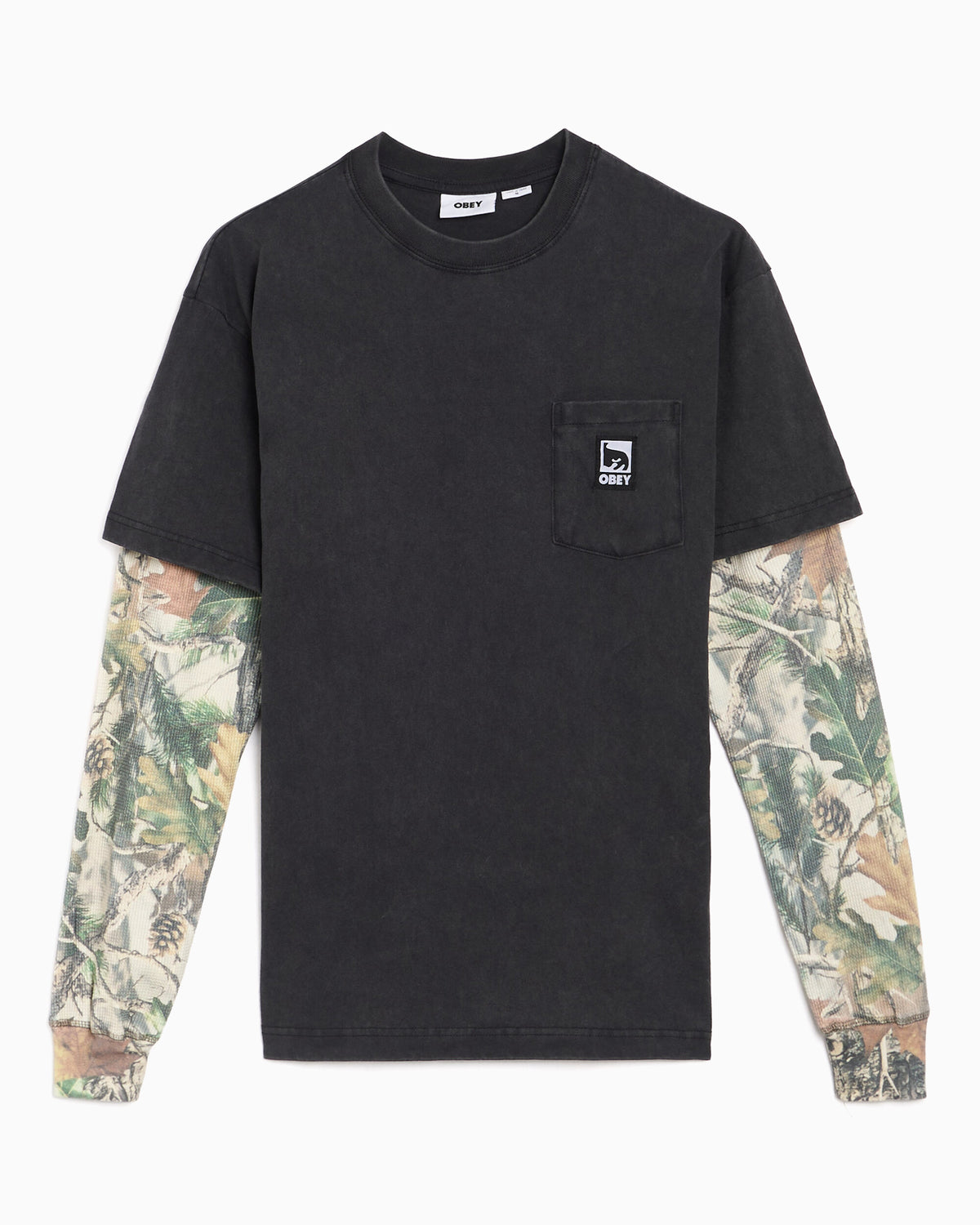T-Shirts OBEY Clothing Post 2fer Graphic Long-Sleeved Relaxed Men's T-Shirt - 131030150-DUBL