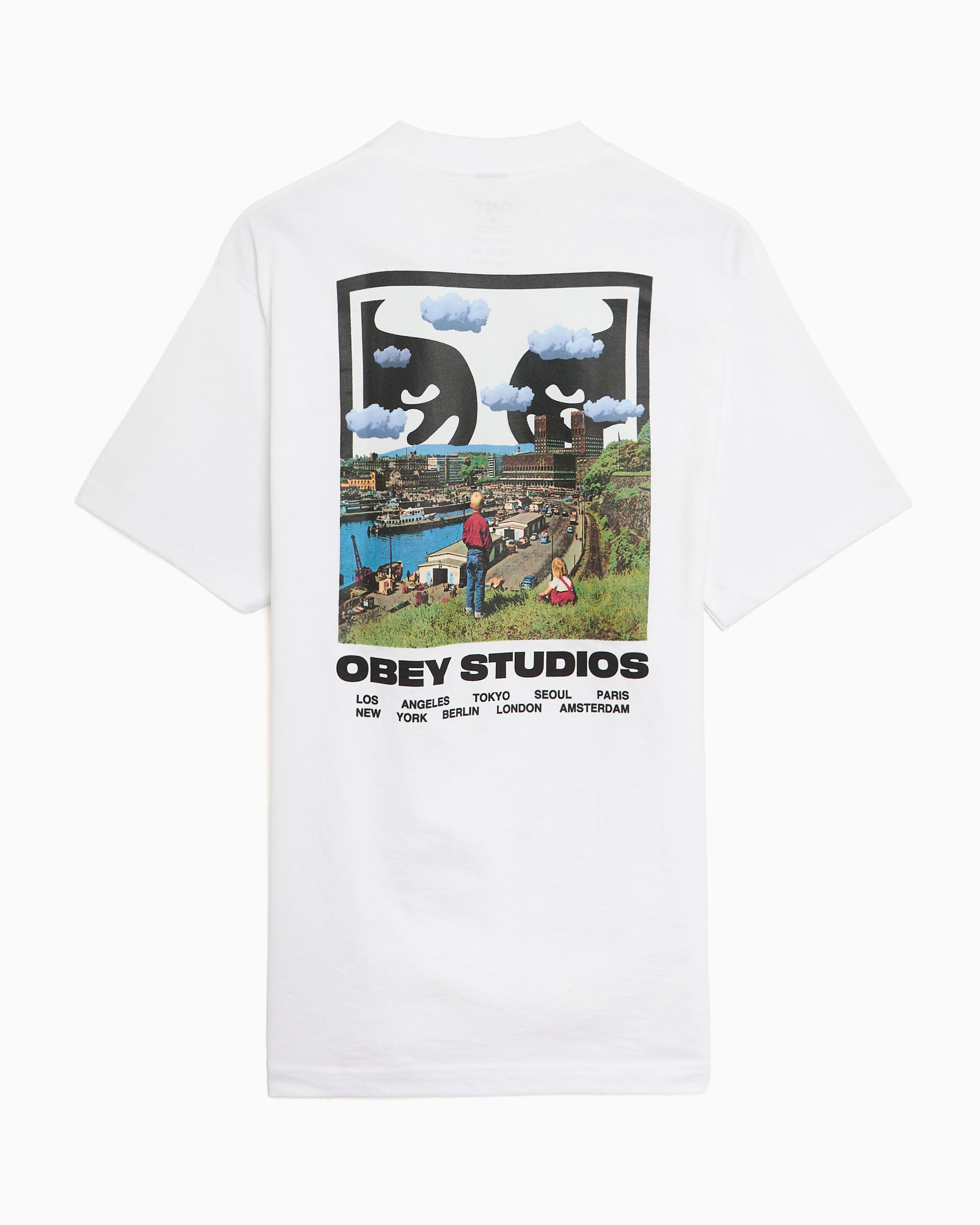 T-Shirts OBEY Clothing Sky Face Graphic Men's T-Shirt - 168024320-WHT